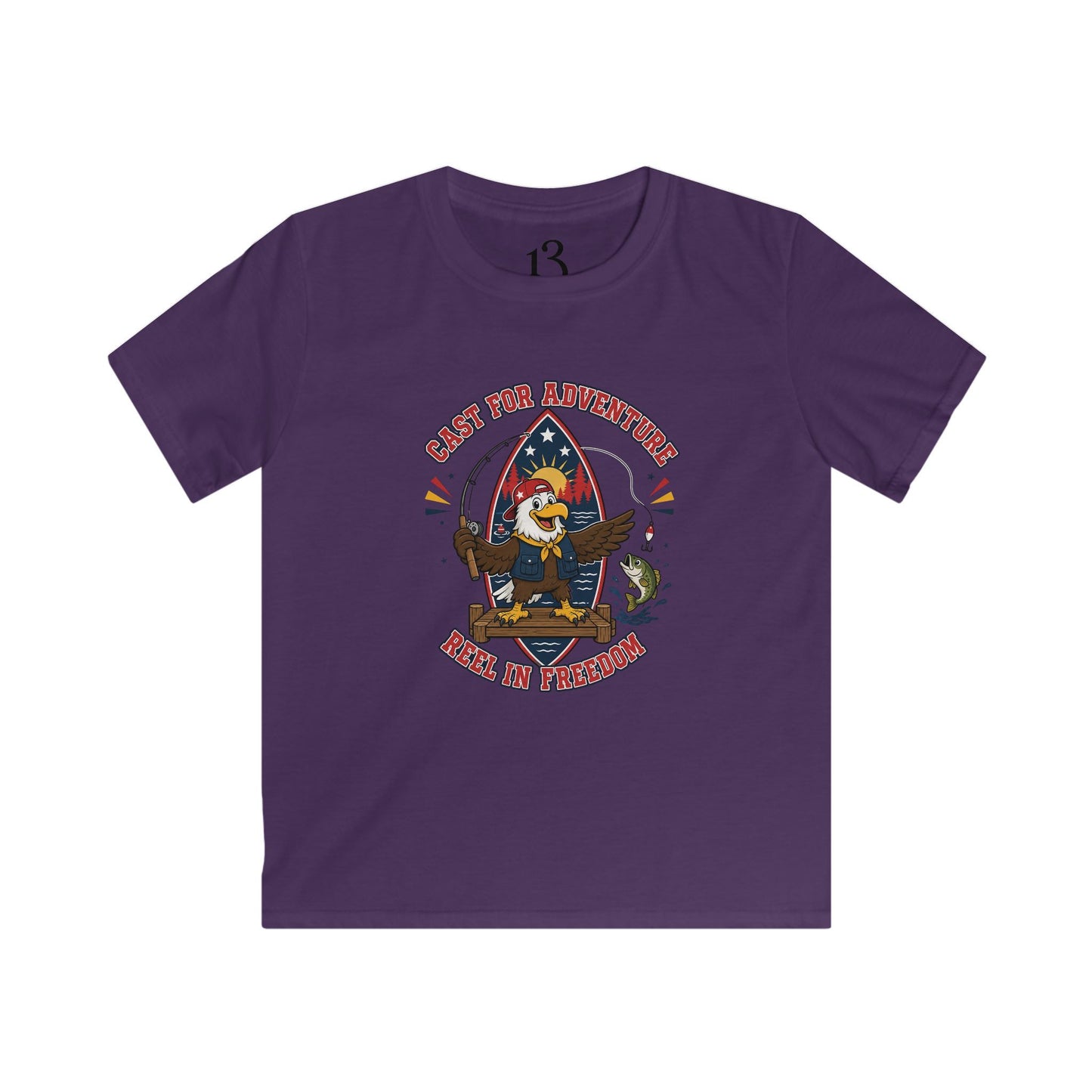 Kids Tee - "Born for Adventure, Raised by Freedom" Eagle Graphic