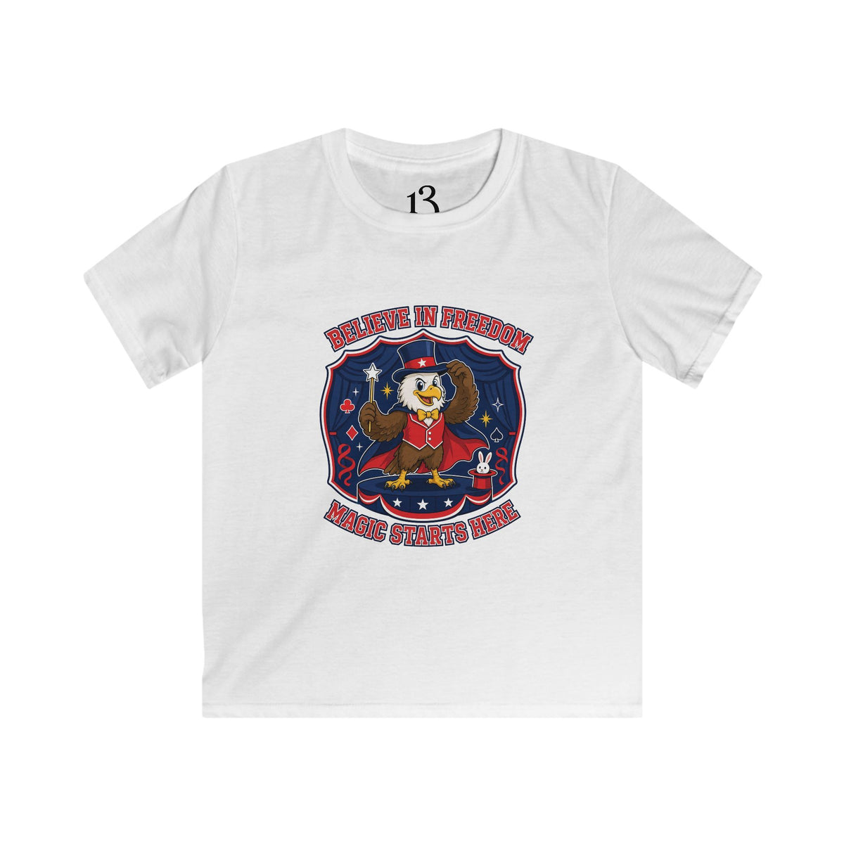 Kids Tee — "Believe in Magic" Eagle Magician Graphic