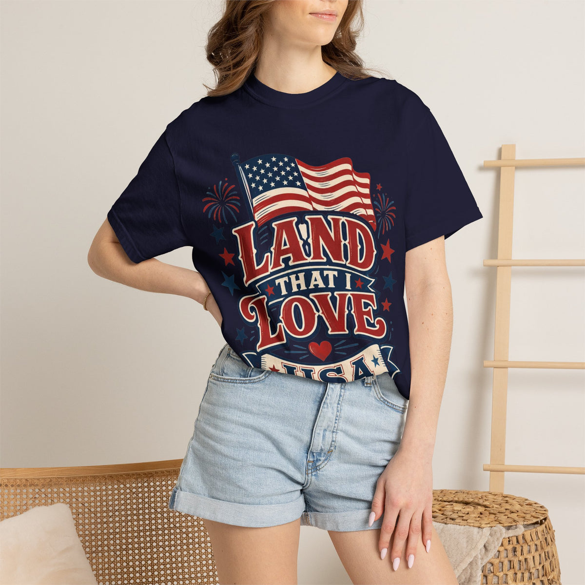 Land That I Love USA T-Shirt — Patriotic American Flag Tee for 4th of July