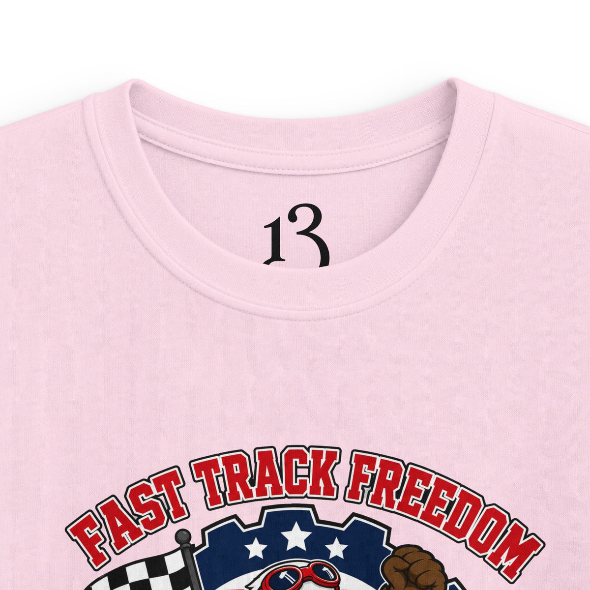 Kids Racing Tee - 'Fast Track Freedom' USA Racing Champion Graphic