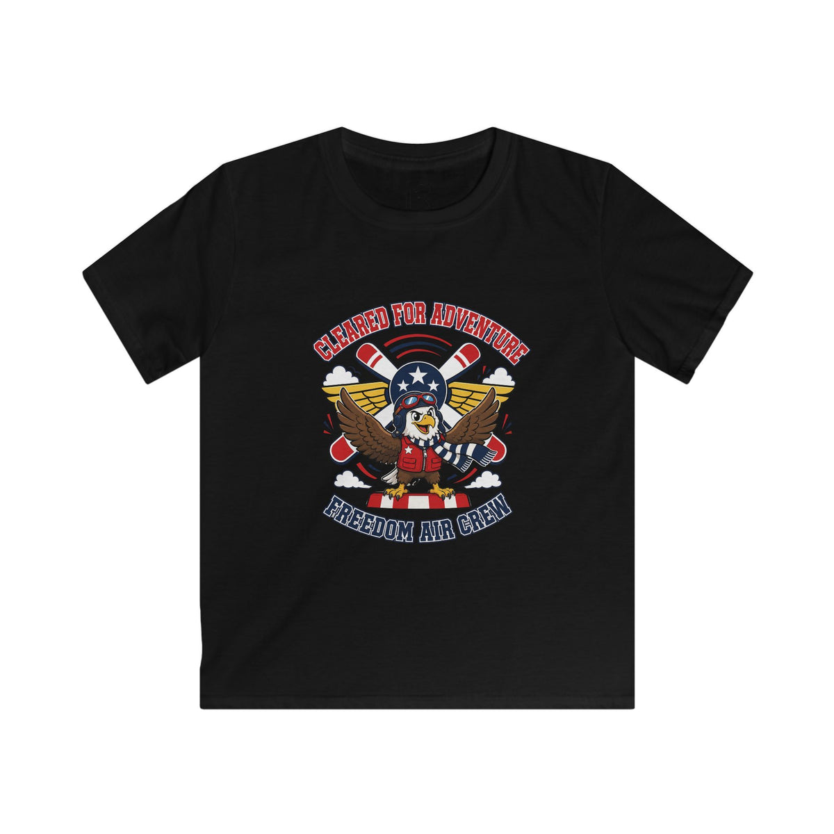 Kids Tee — Patriotic Eagle Aviation Fan "Freedom Air Crew"