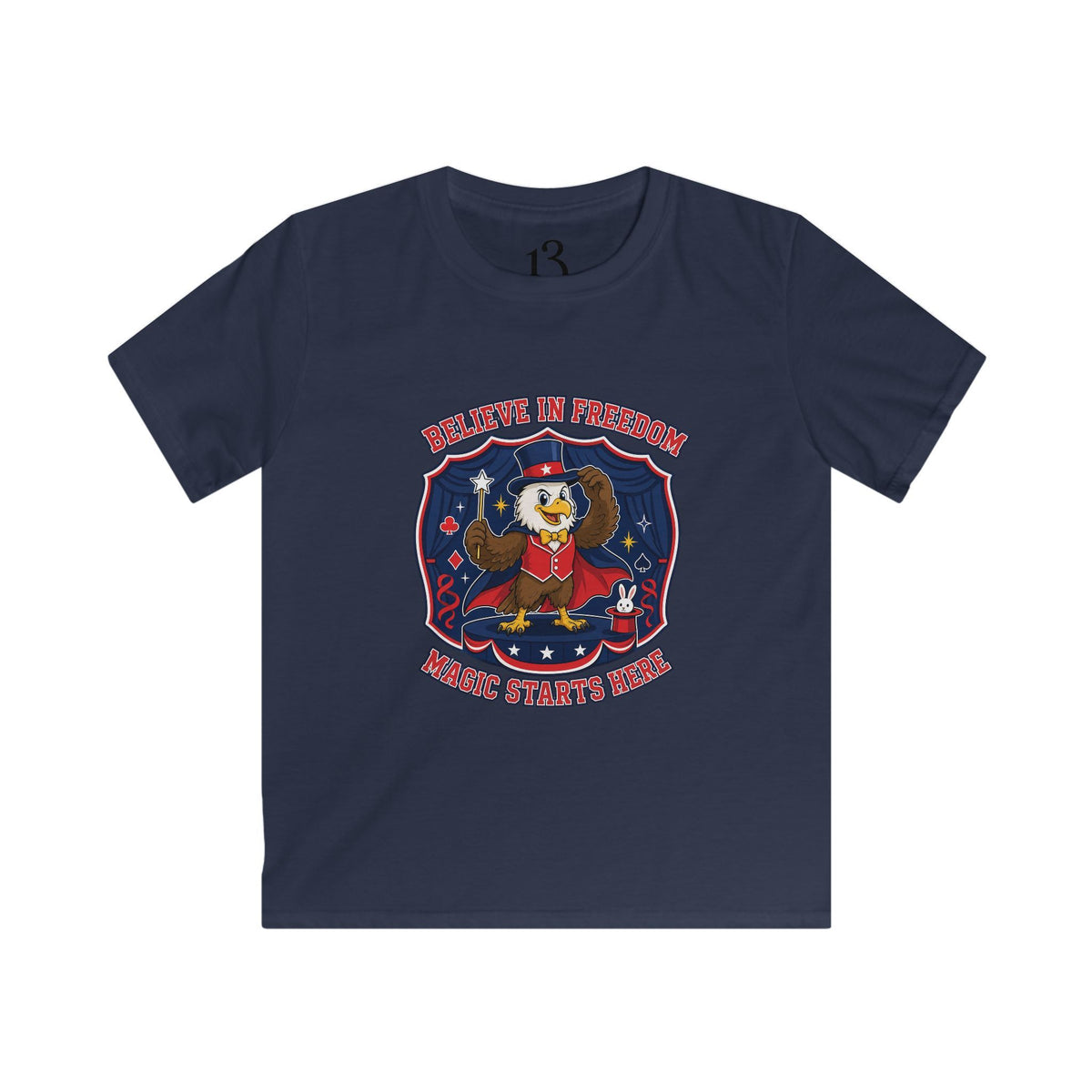 Kids Tee — "Believe in Magic" Eagle Magician Graphic