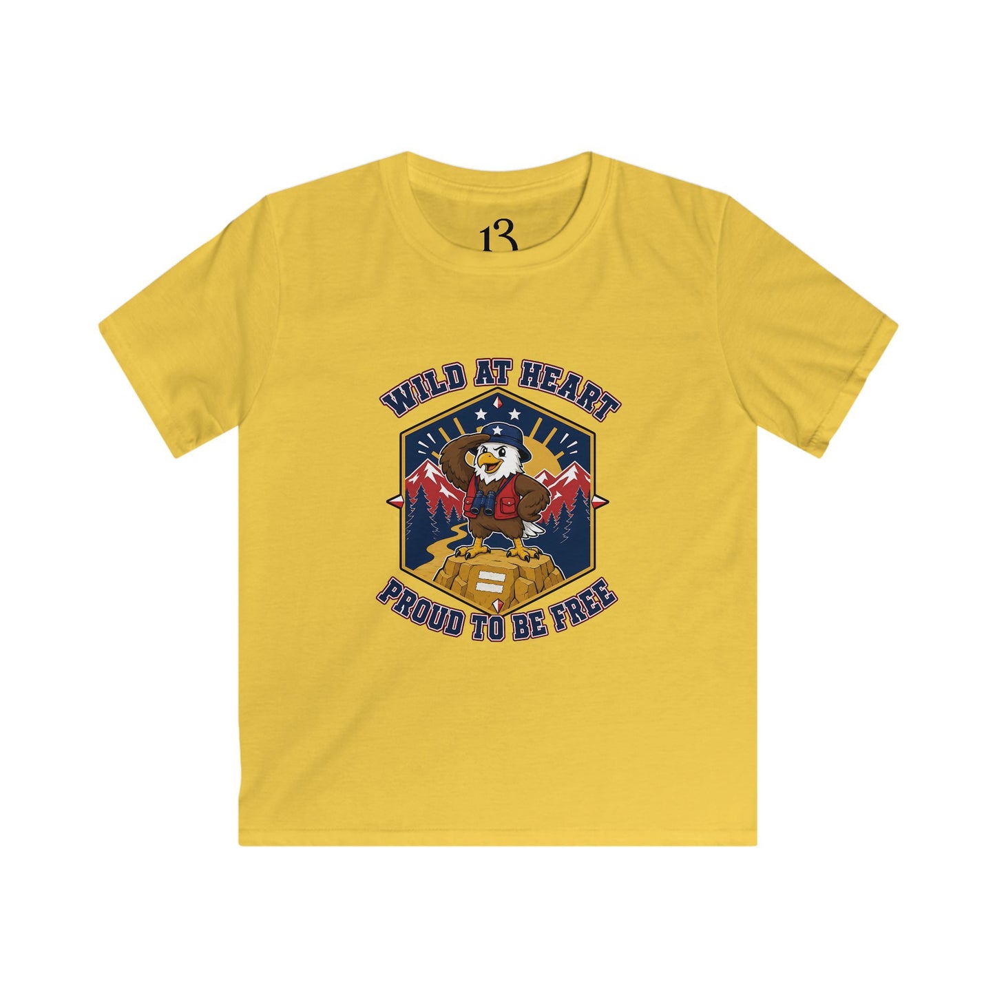 Kids Tee — "Wild at Heart, Ready to Be Free" Adventure Bear Graphic