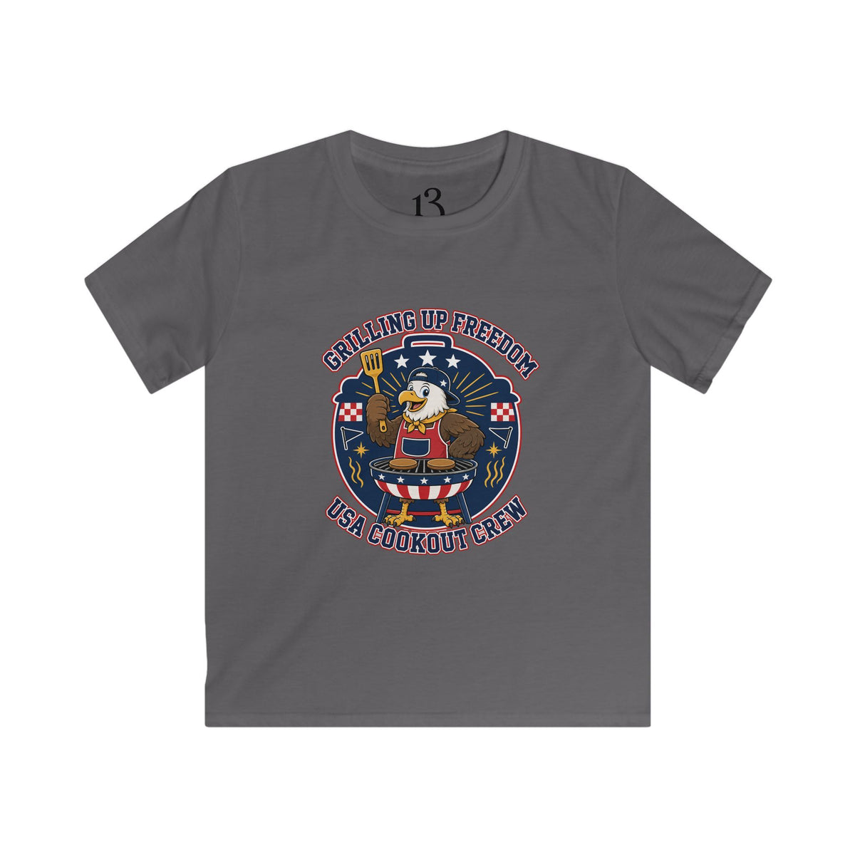 Kids T‑Shirt — "Grilling Up Freedom" USA Cookout Crew Patriotic BBQ Tee