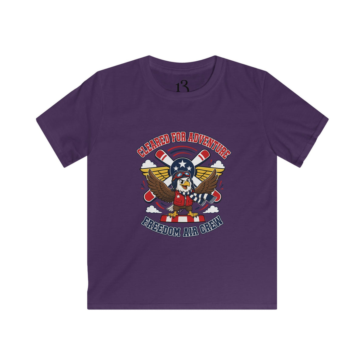 Kids Tee — Patriotic Eagle Aviation Fan "Freedom Air Crew"