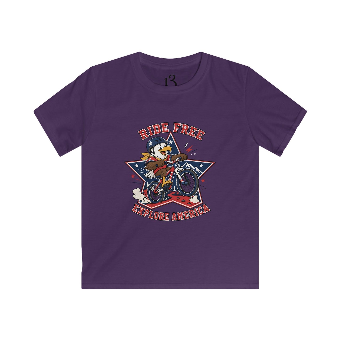 Kids' Bicycle Tee — "Ride Free" Retro Biker Graphic