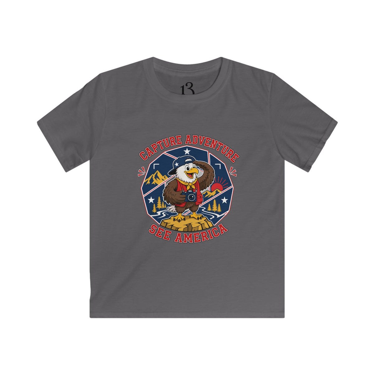 Kids Adventure Tee — "Capture Adventure, See America" Eagle Graphic
