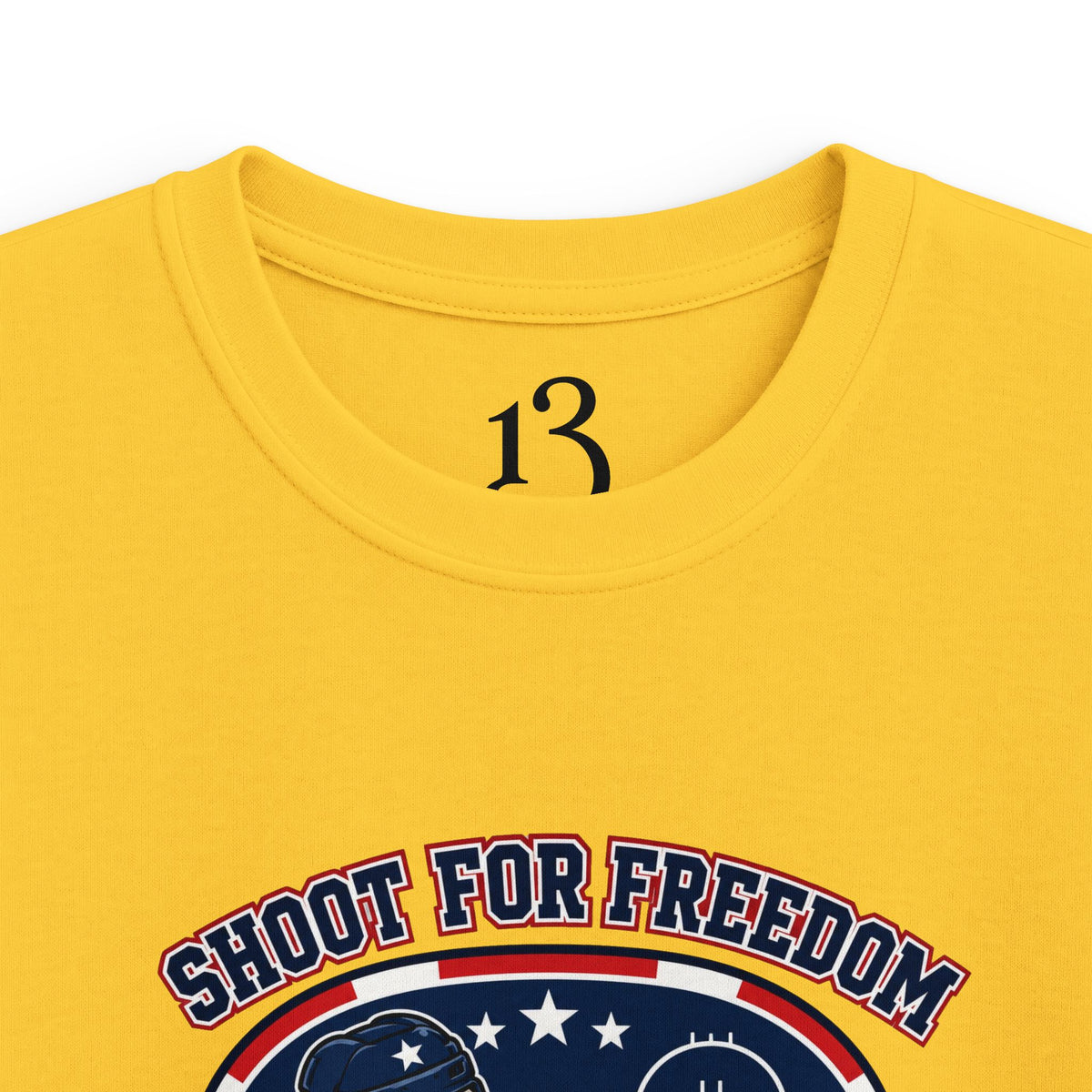 Kids Hockey Tee — "Shoot for Freedom" USA Hockey Crew Youth Shirt