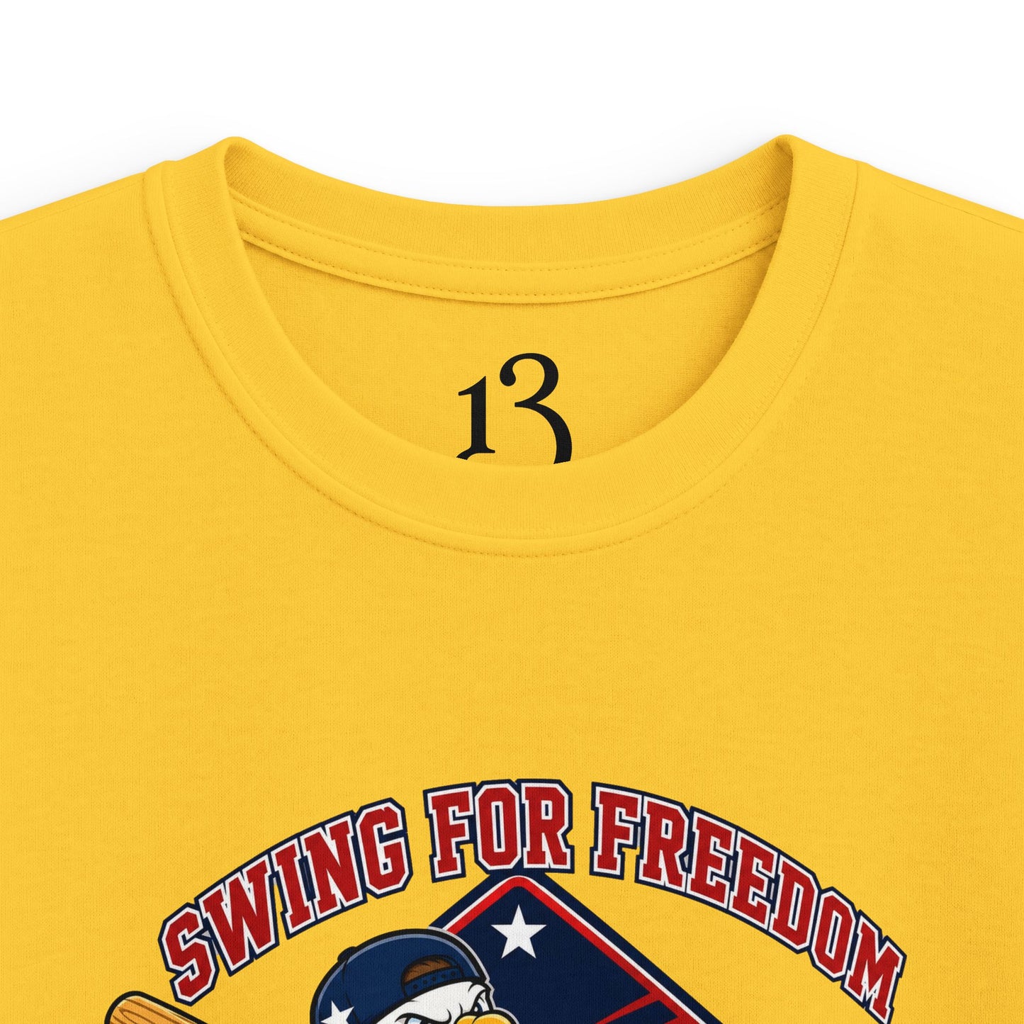 Kids Tee - "Swinging for Freedom" Patriotic Baseball Eagle Design
