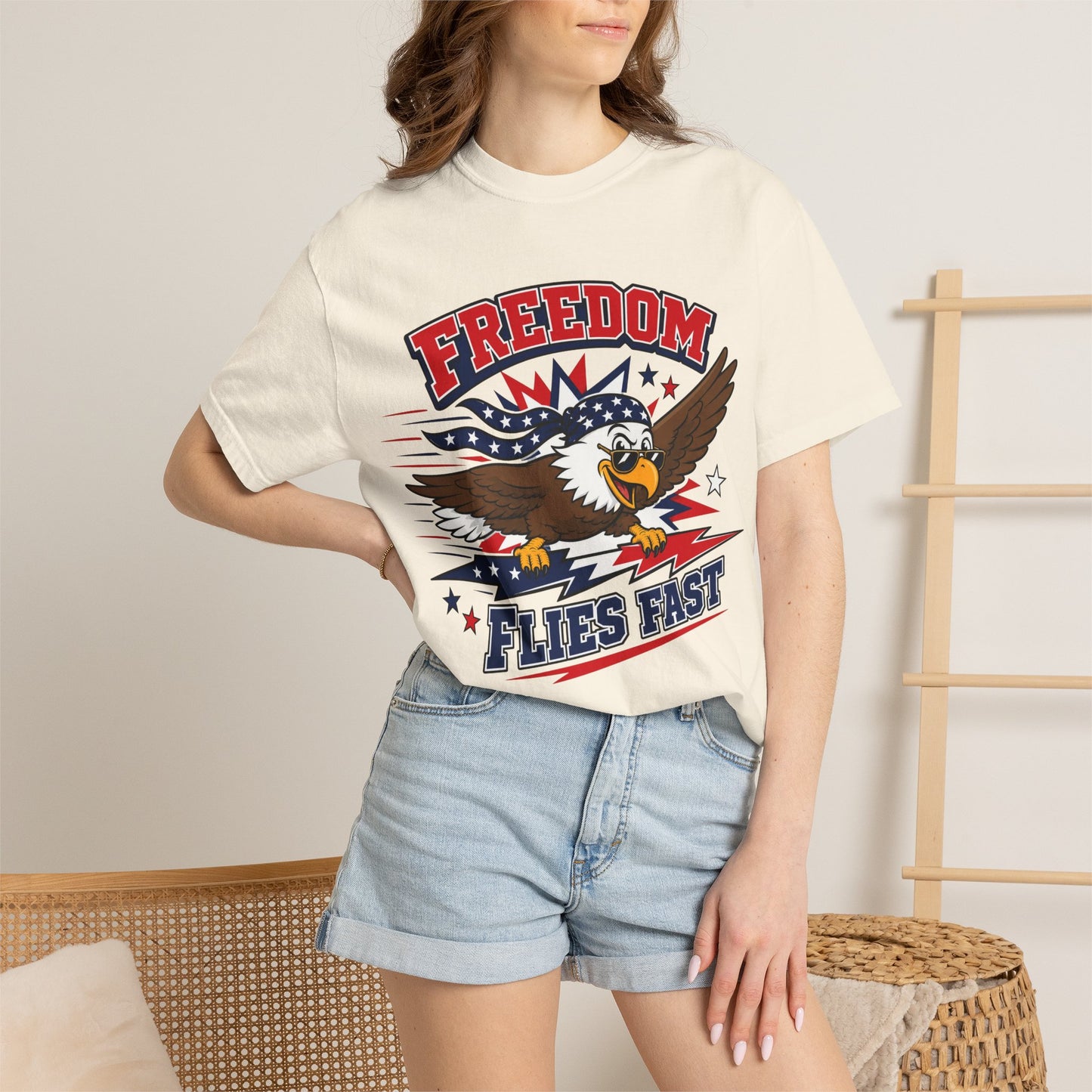 Freedom Flies Fast T-Shirt — Patriotic Eagle Graphic Tee