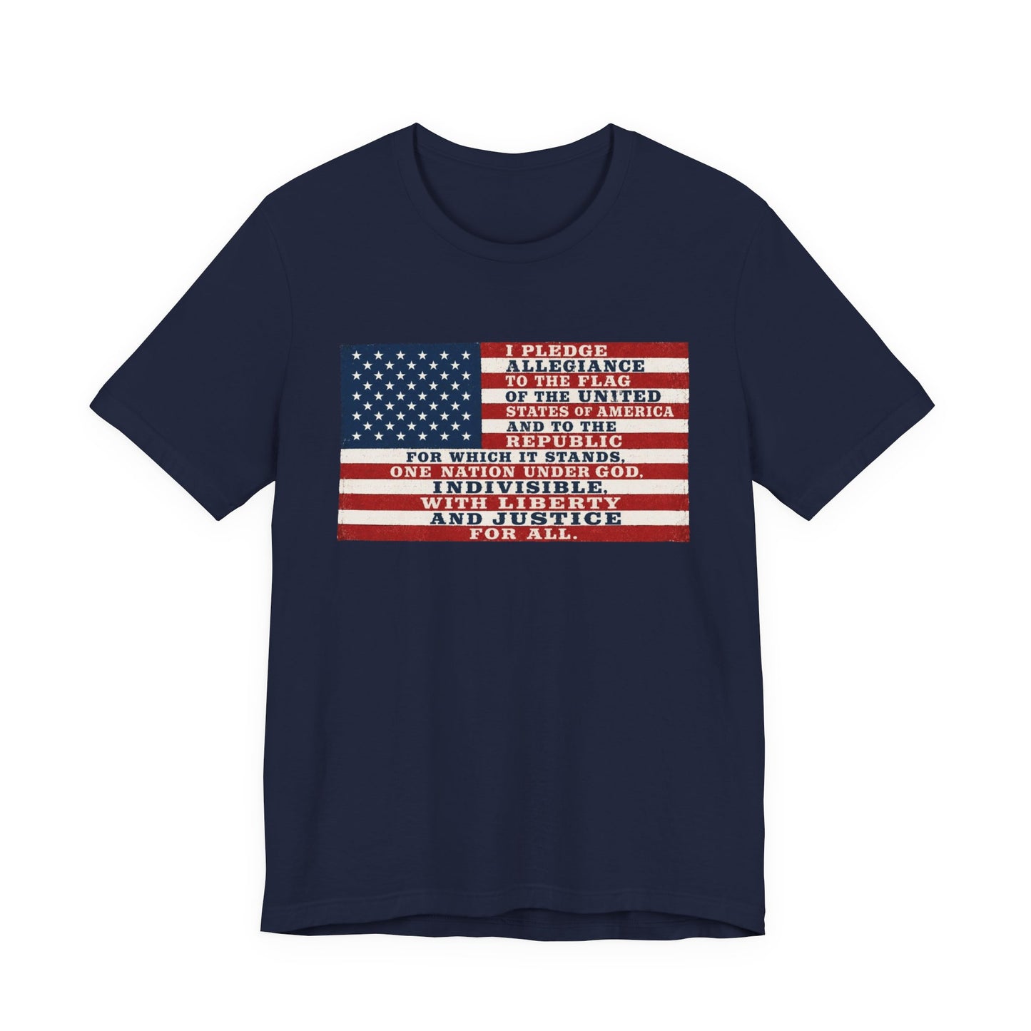 Pledge of Allegiance Flag T-Shirt — American Flag Text Tee