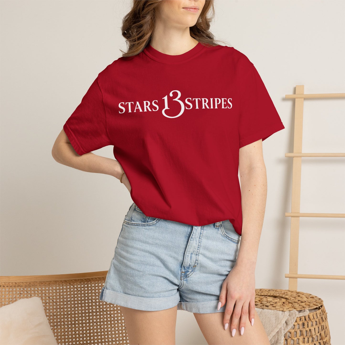 Stars13stripeS T‑Shirt — Vintage Olive Graphic Tee