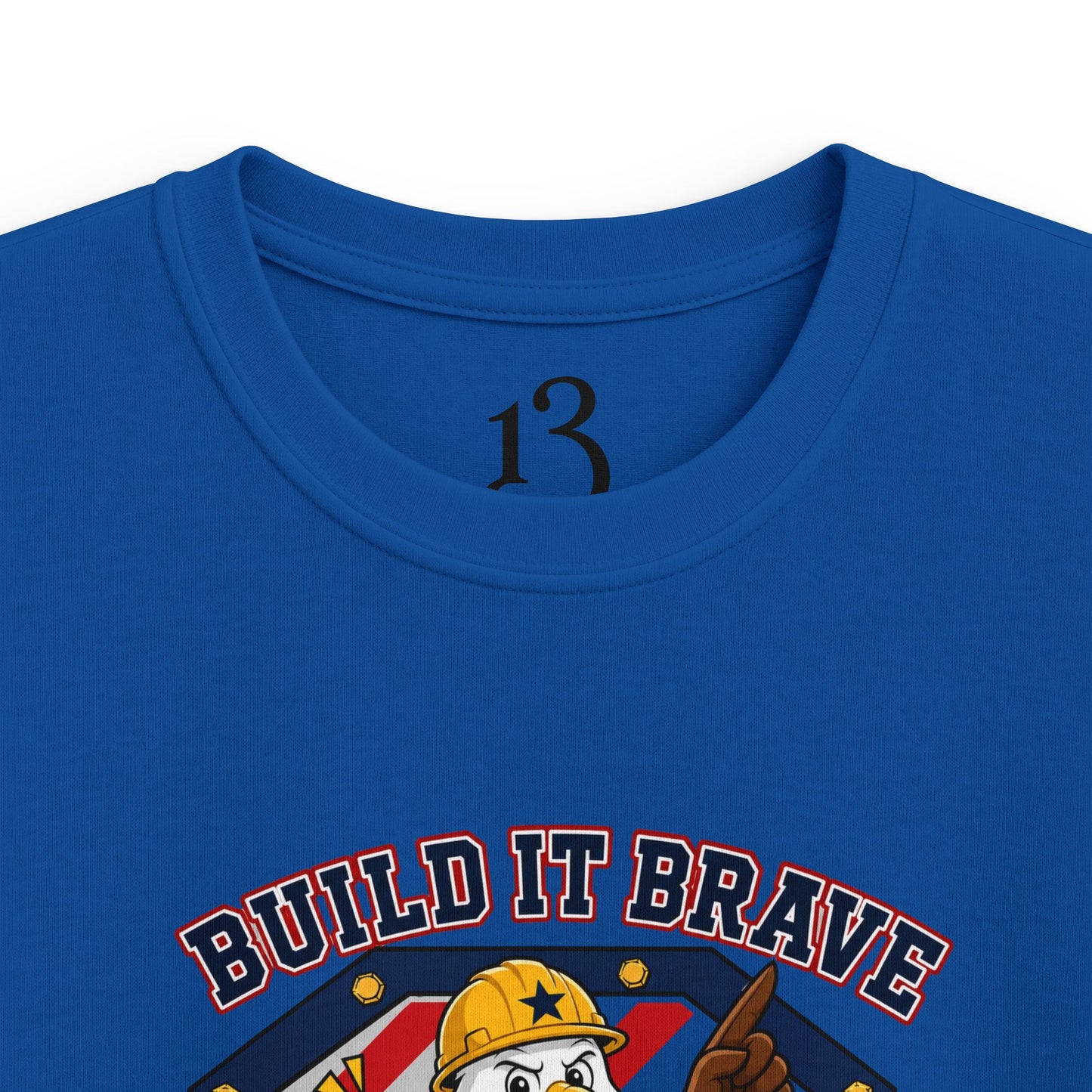 Kids Tee - 'Build It Brave, Make USA Strong' Patriotic Bald Eagle Design
