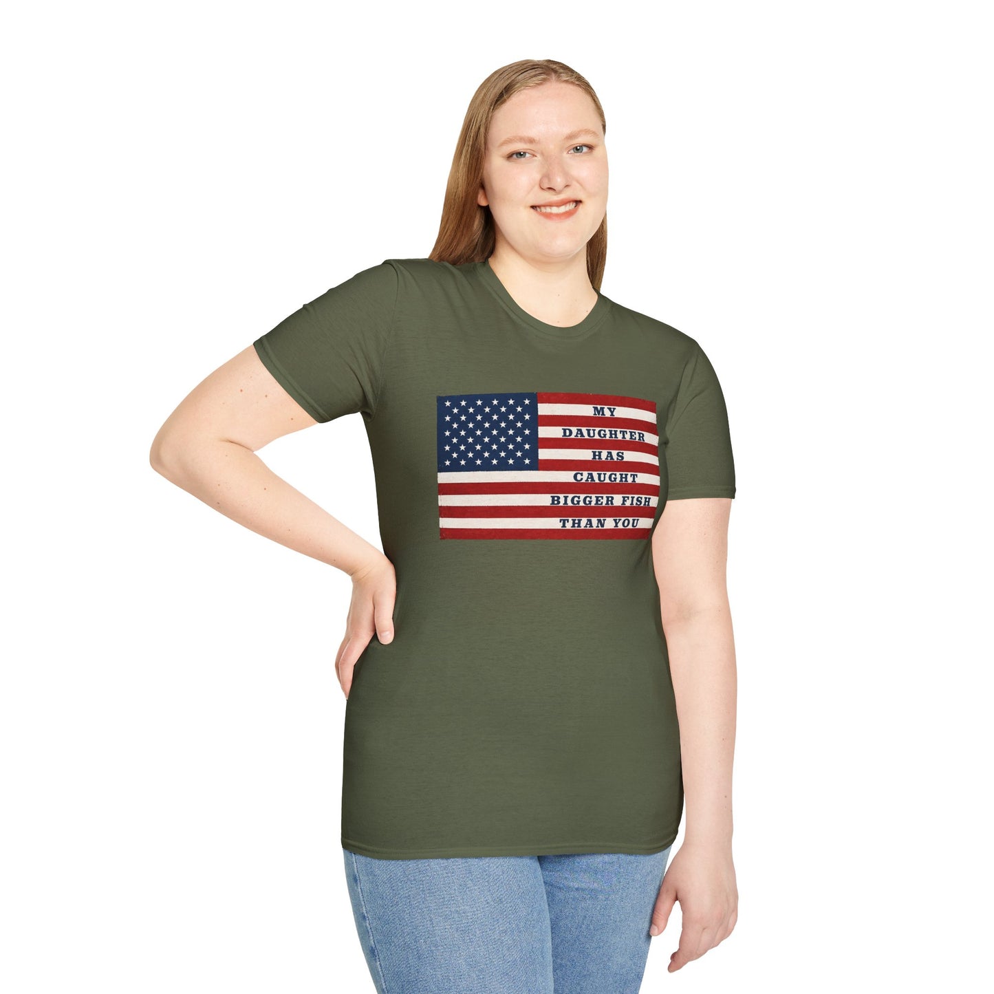 Patriotic 'My Daughter Has Caught Bigger Fish Than You' T-Shirt