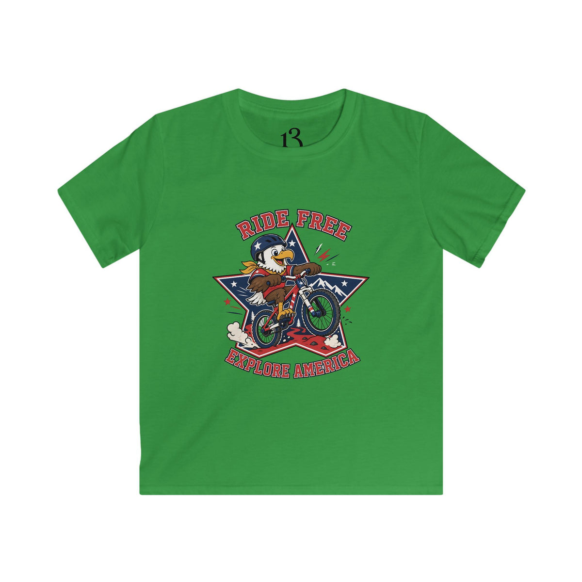 Kids' Bicycle Tee — "Ride Free" Retro Biker Graphic