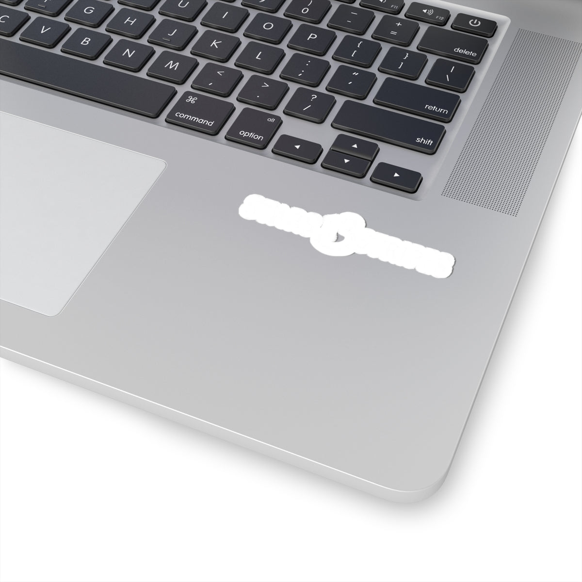 Kiss-Cut Sticker — White Script Logo Decal (Laptop, Water Bottle)