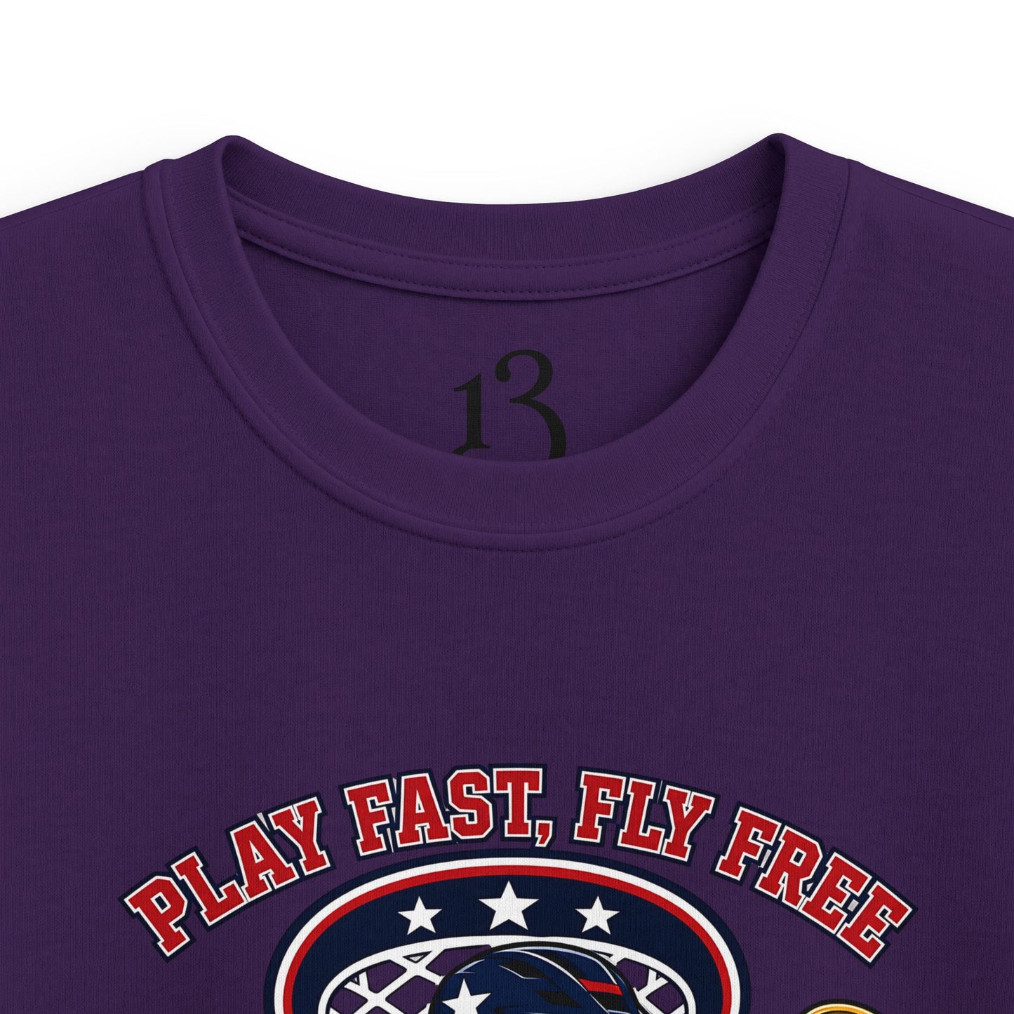 Kids Lacrosse Tee - 'Play Fast, Hit Hard' Eagle Lacrosse Graphic Shirt