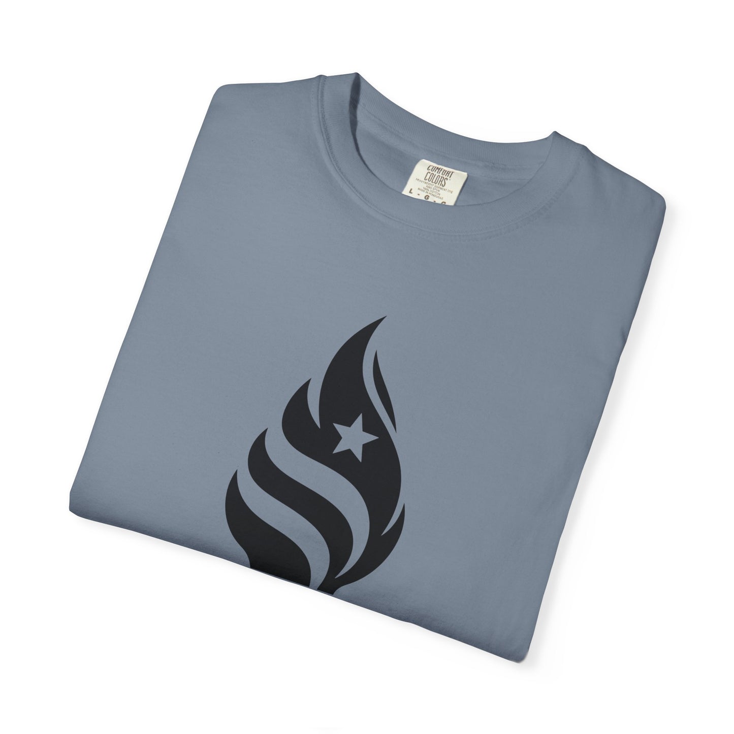 Liberty Torch T-Shirt — Patriotic Flame Tee with Star Emblem