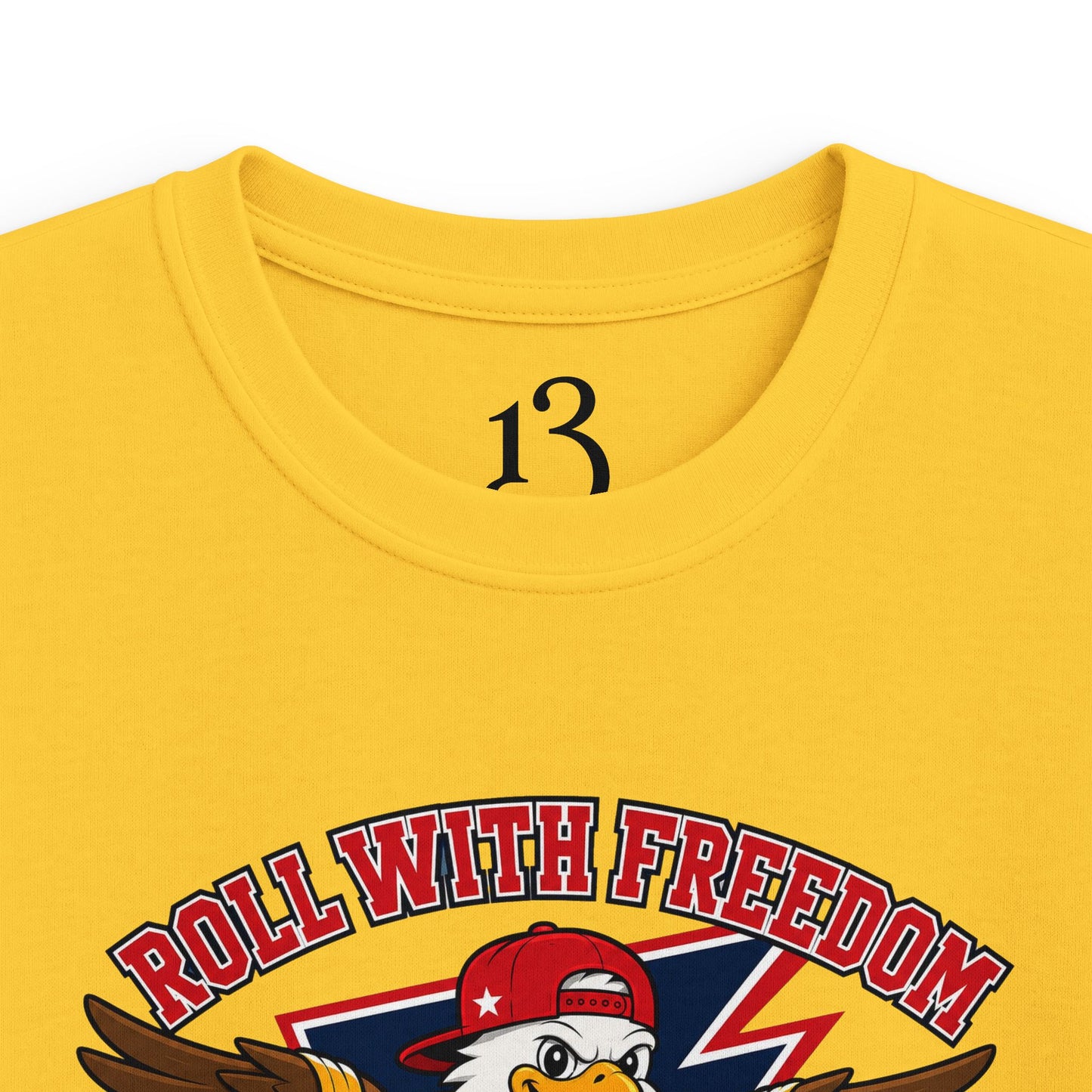 Kids Tee — 'Skate With Freedom' Eagle USA Street Crew Patriotic Skateboard Shirt