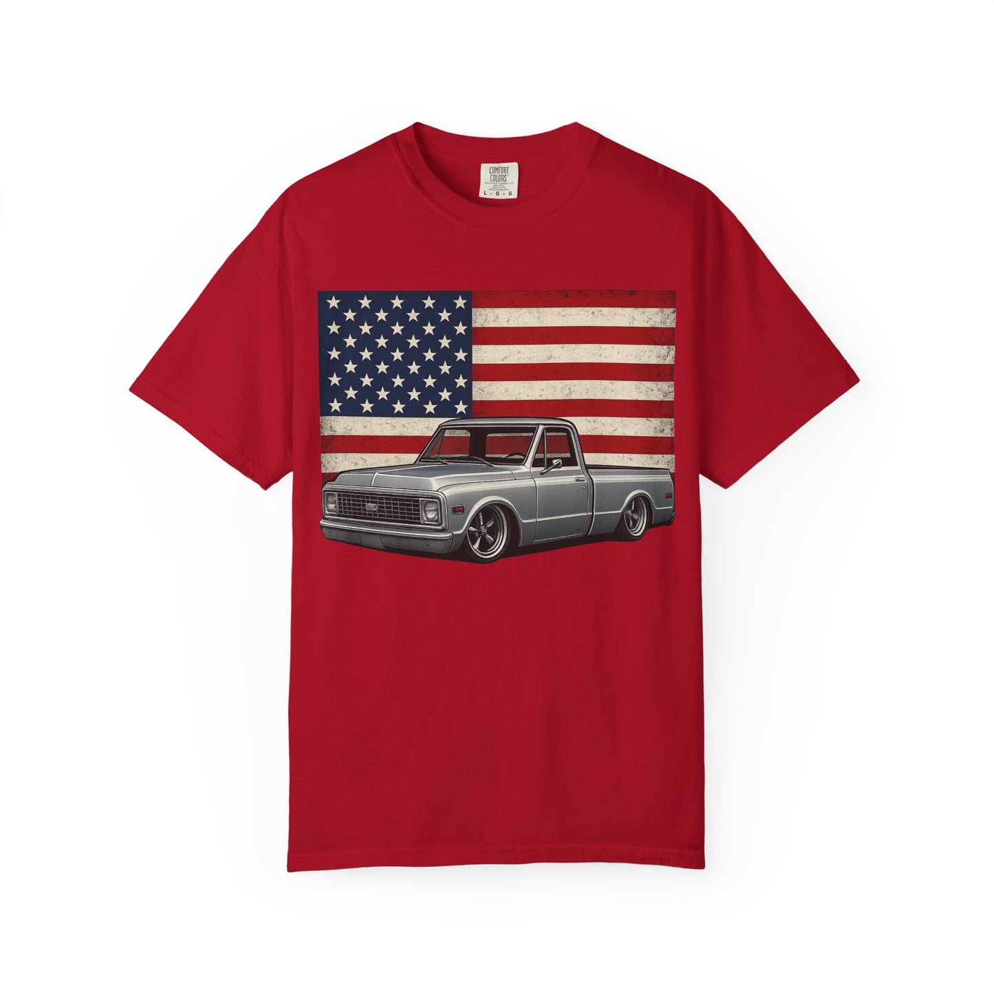 Vintage Chevy C10 Truck T-Shirt with American Flag