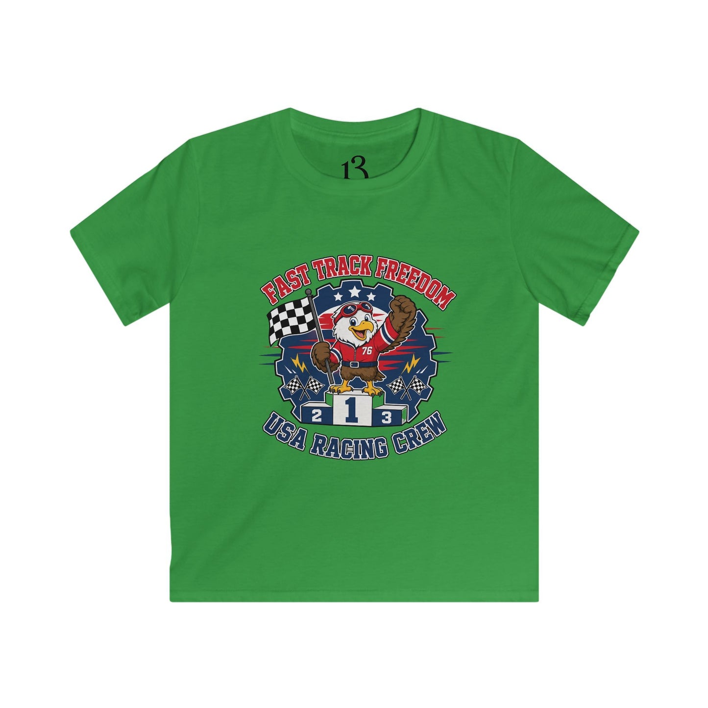 Kids Racing Tee - 'Fast Track Freedom' USA Racing Champion Graphic