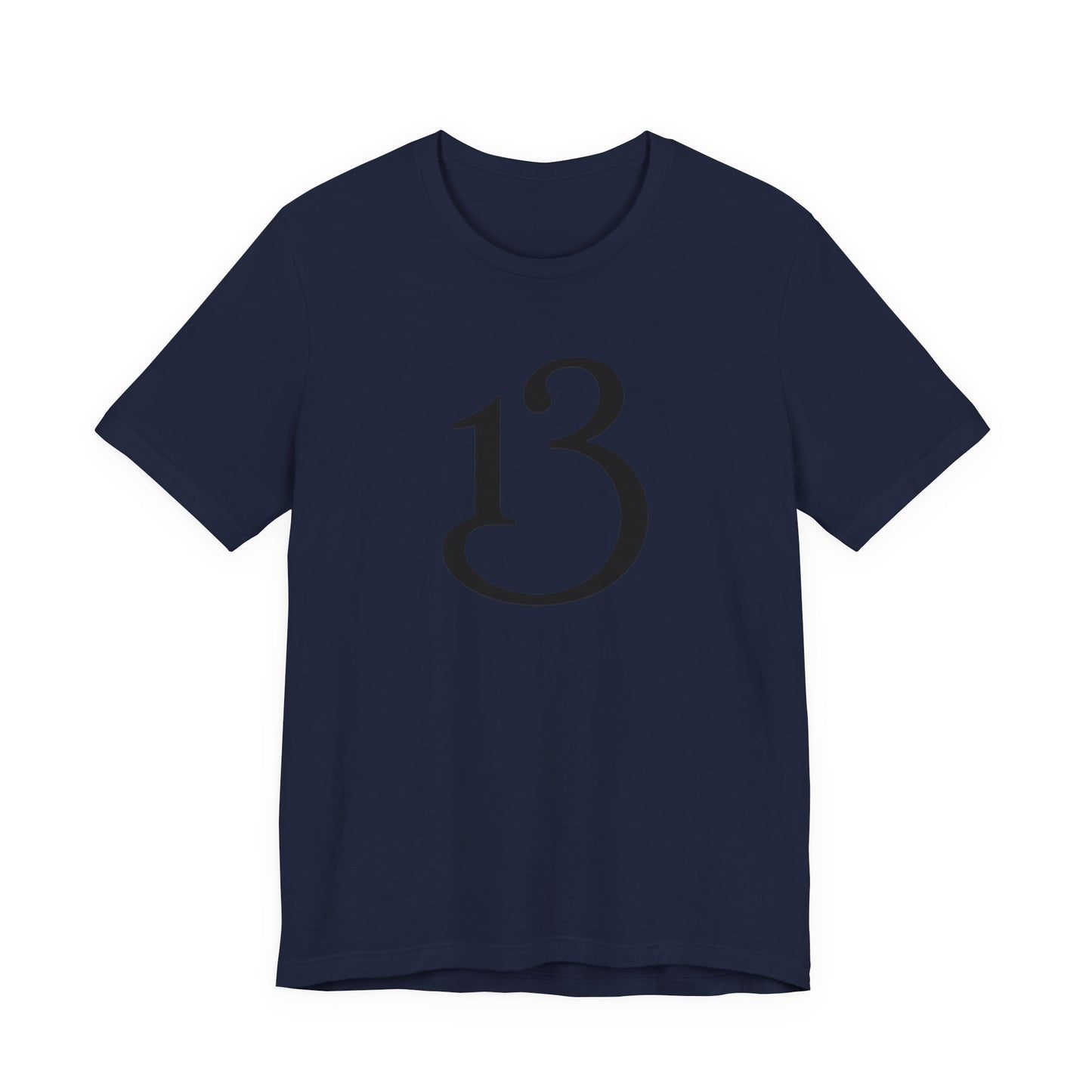 Lucky 13 Minimalist Number Tee — Simple Black '13' Graphic T-Shirt