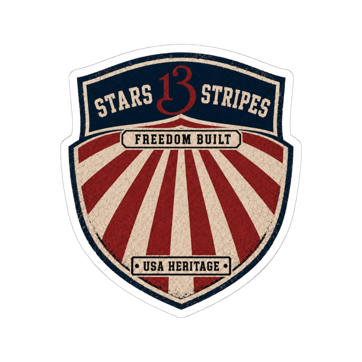Vintage 'Stars13stripeS' Kiss-Cut Sticker — Freedom Built USA Heritage