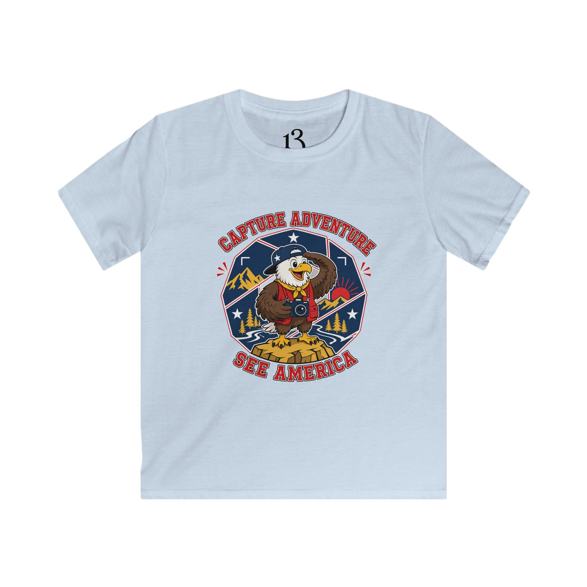 Kids Adventure Tee — "Capture Adventure, See America" Eagle Graphic