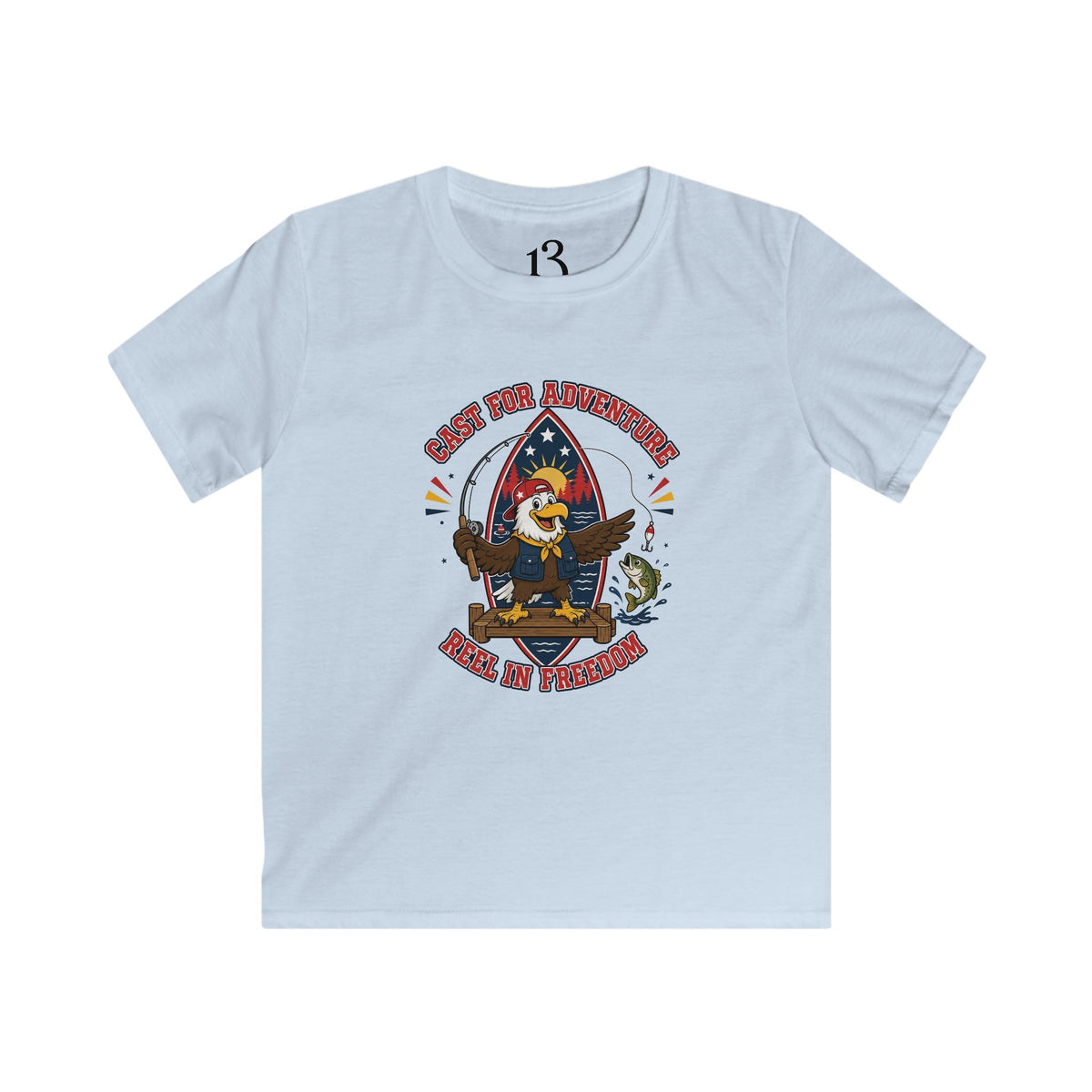 Kids Tee - "Born for Adventure, Raised by Freedom" Eagle Graphic