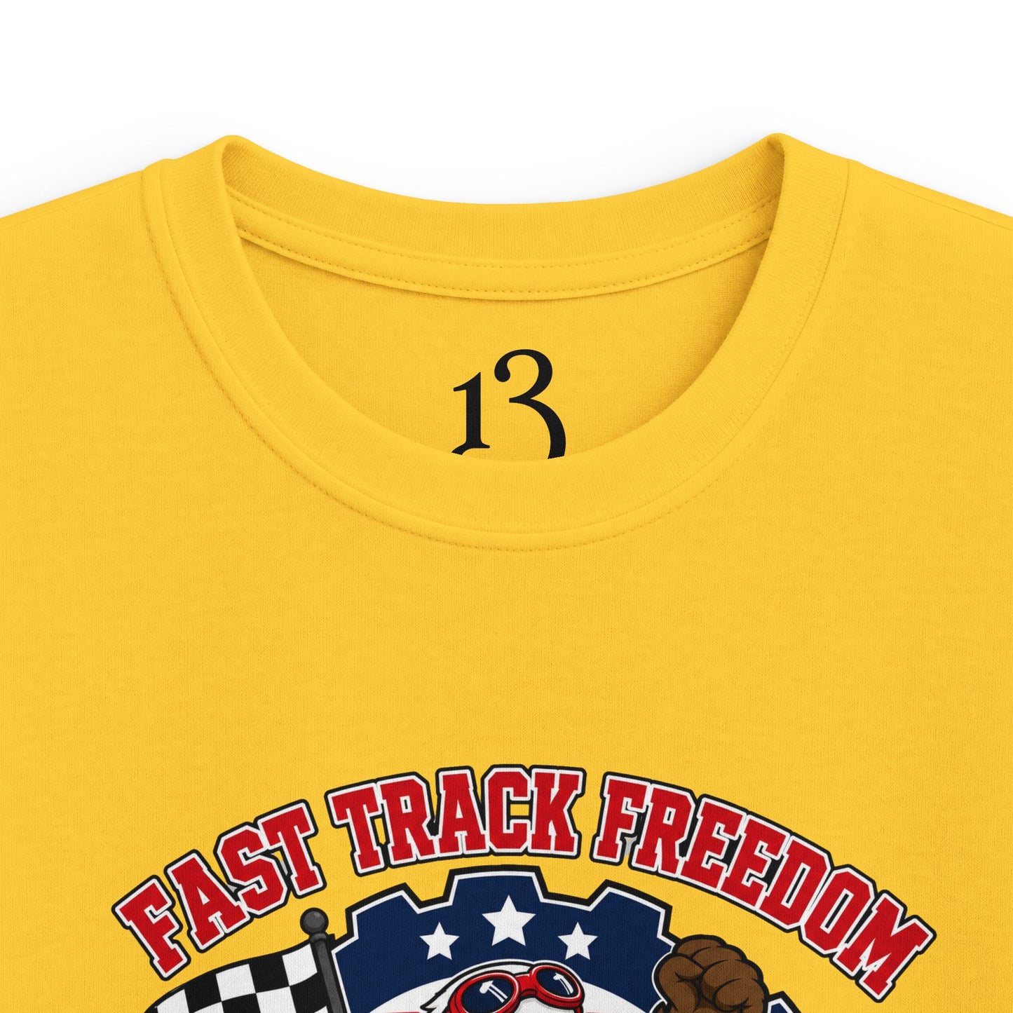 Kids Racing Tee - 'Fast Track Freedom' USA Racing Champion Graphic