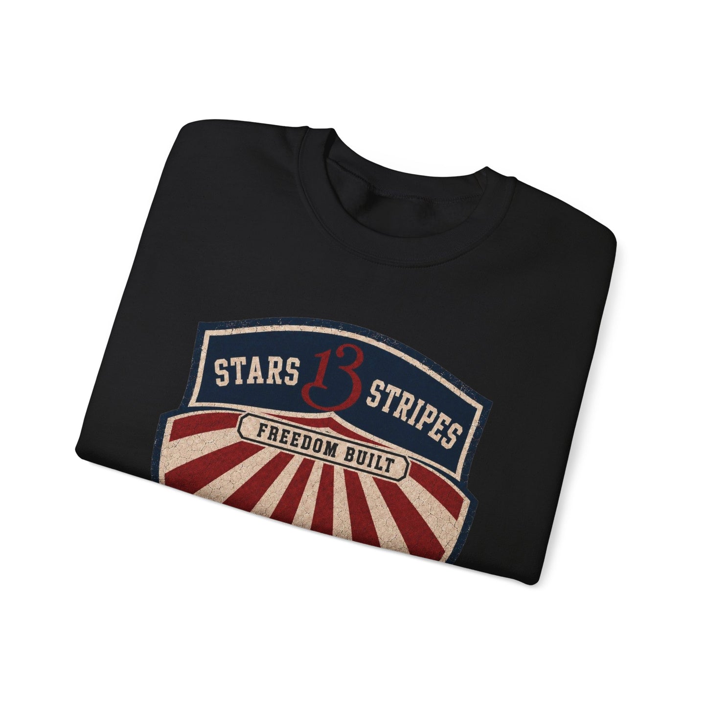 Crewneck Sweatshirt — Vintage 'Stars13stripeS' Patriot Shield