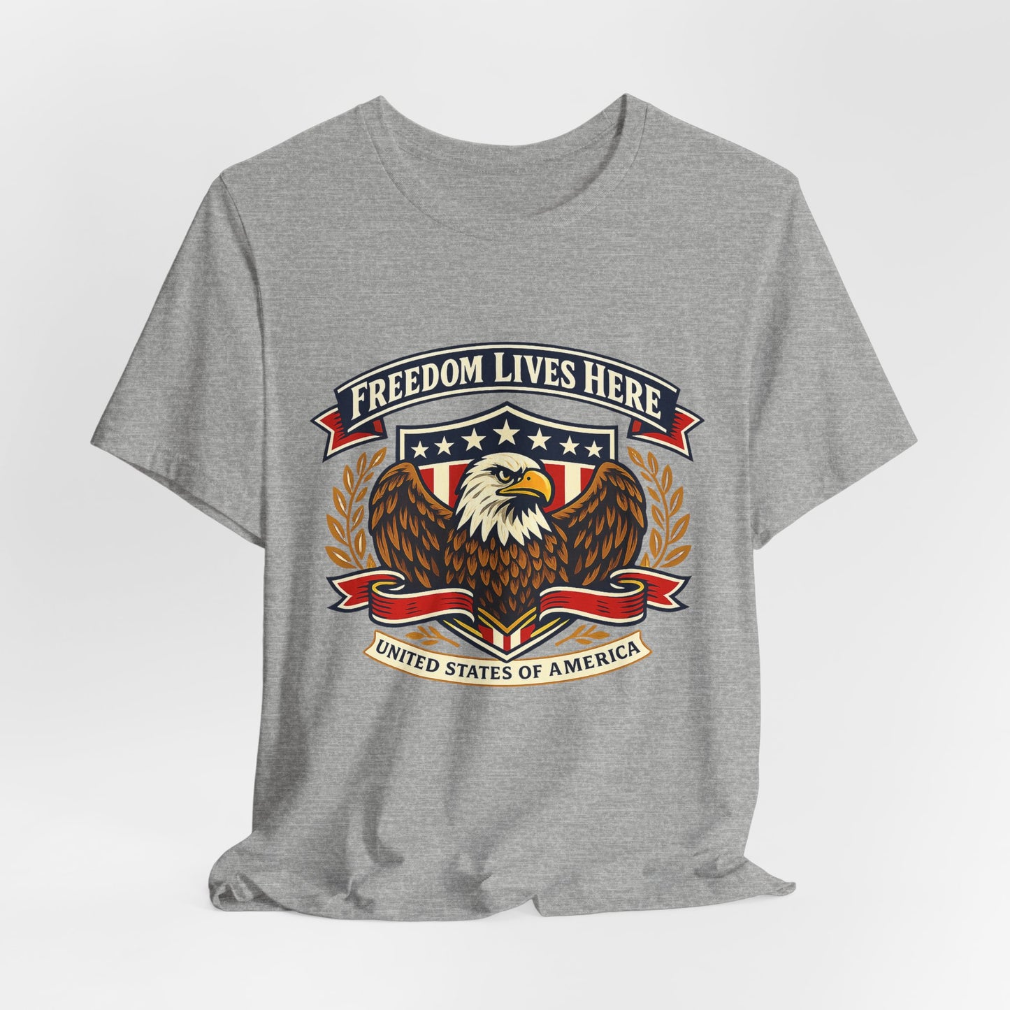 Freedom Lives Here Eagle T-Shirt — Patriotic USA Graphic Tee