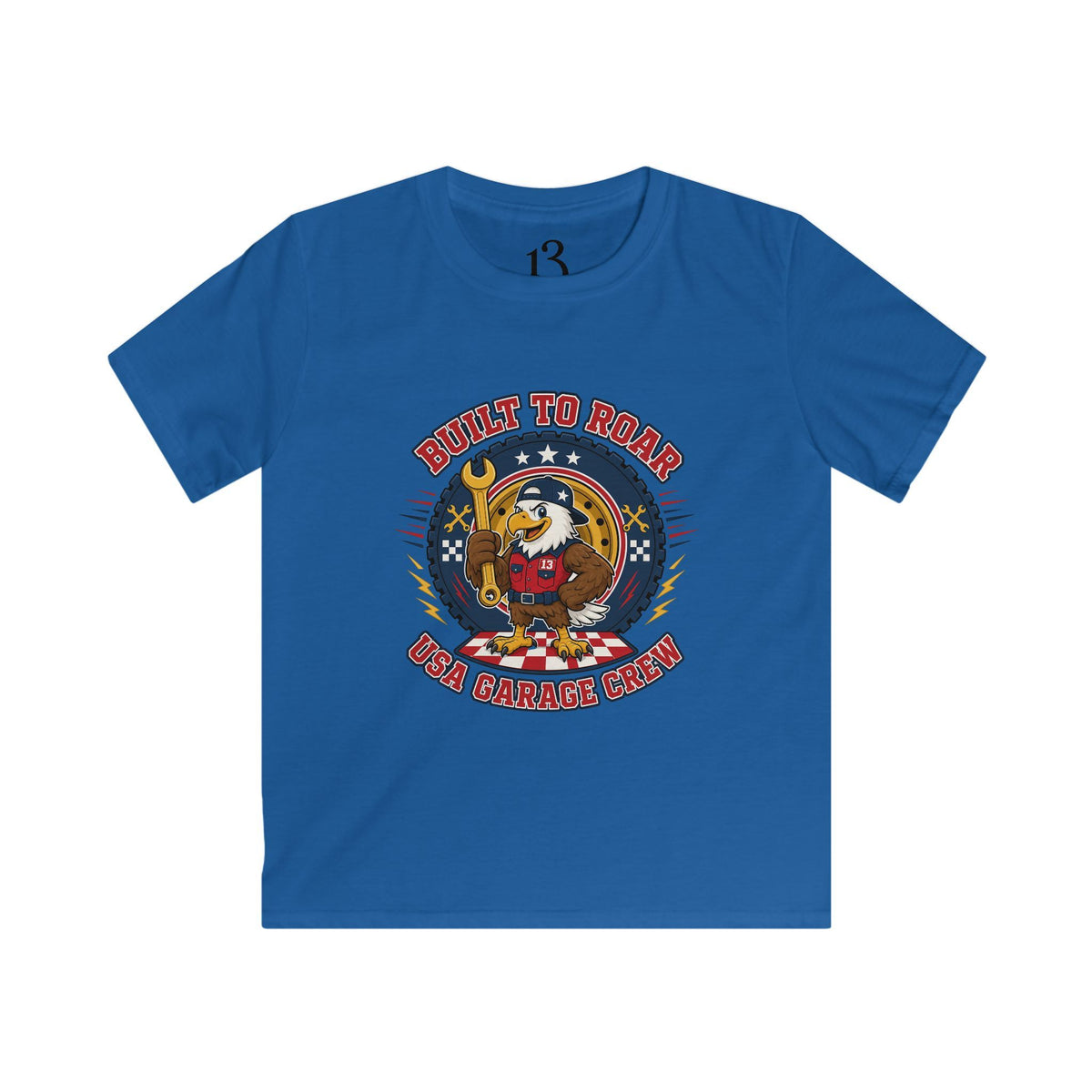 Kids Tee — "Born to Roar" USA Gator Crew Patriotic Cartoon T-Shirt