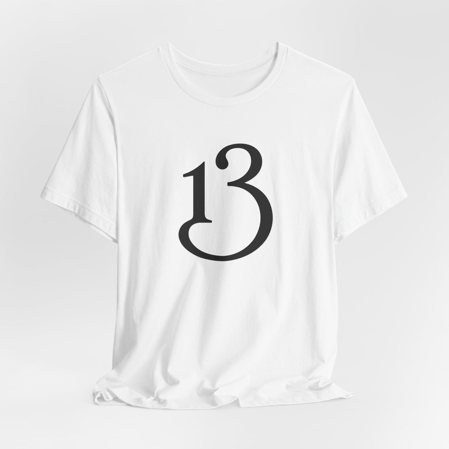 Lucky 13 Minimalist Number Tee — Simple Black '13' Graphic T-Shirt