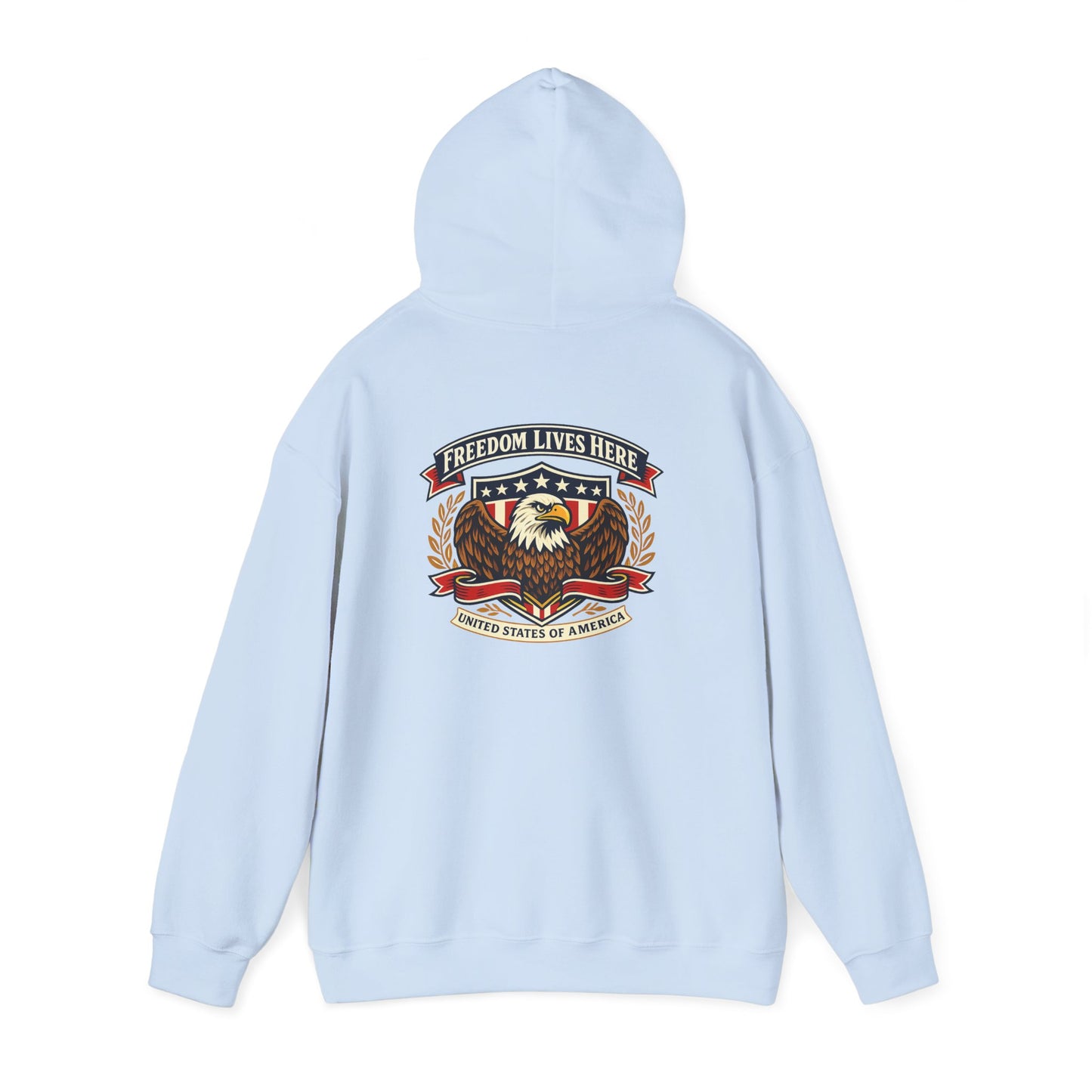 Patriotic Eagle Freedom Hoodie — USA Crest Back Design