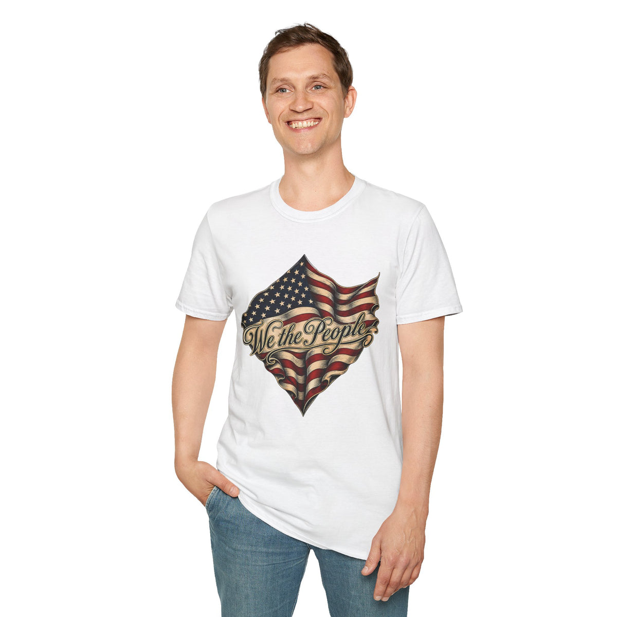 We the People Flag T-Shirt — Vintage American Patriotic Tee