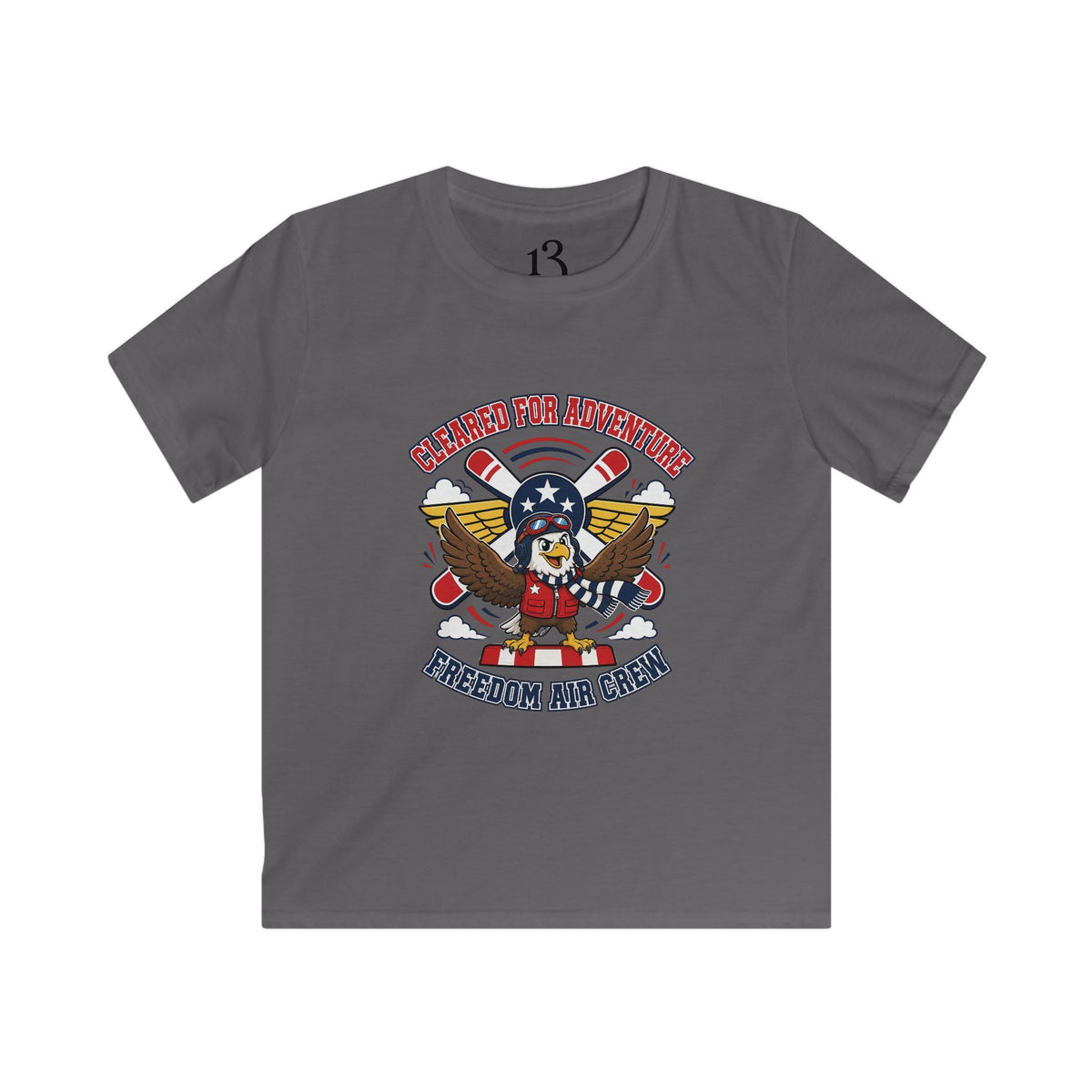 Kids Tee — Patriotic Eagle Aviation Fan "Freedom Air Crew"