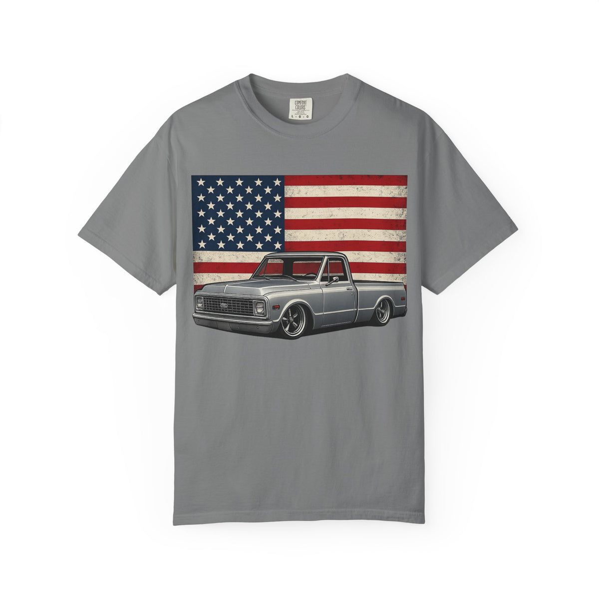 Vintage Chevy C10 Truck T-Shirt with American Flag