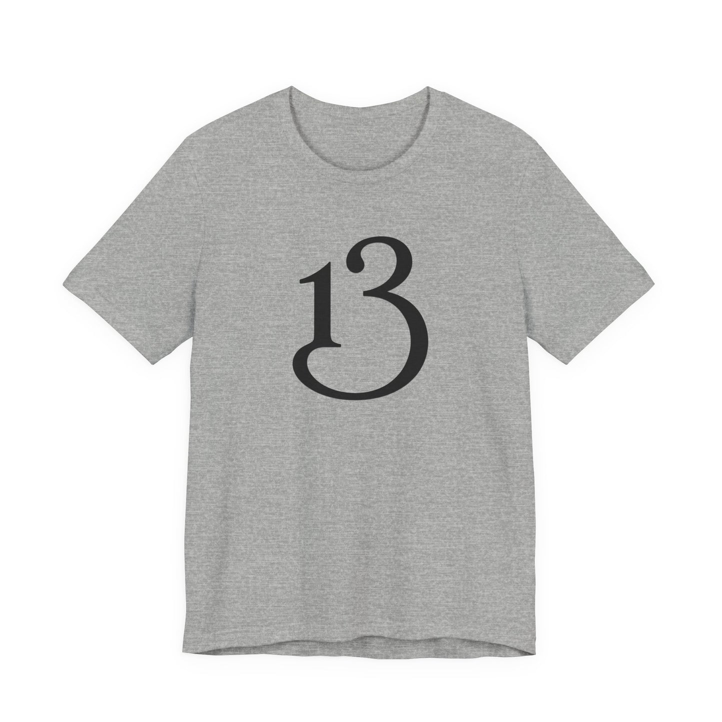 Lucky 13 Minimalist Number Tee — Simple Black '13' Graphic T-Shirt