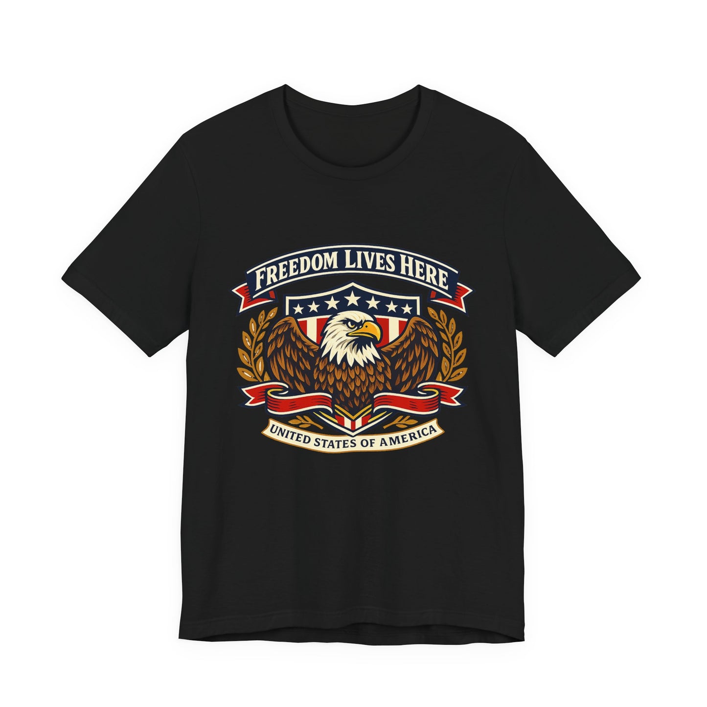 Freedom Lives Here Eagle T-Shirt — Patriotic USA Graphic Tee