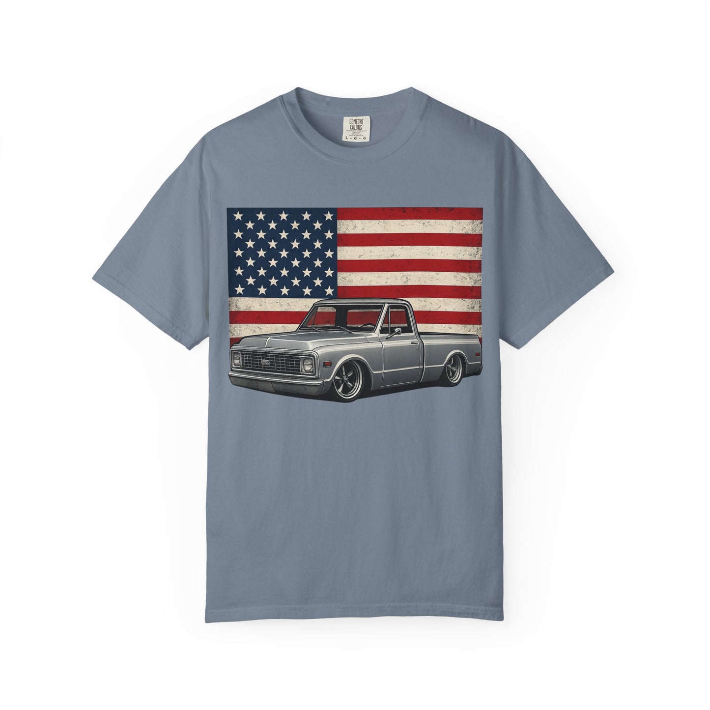 Vintage Chevy C10 Truck T-Shirt with American Flag