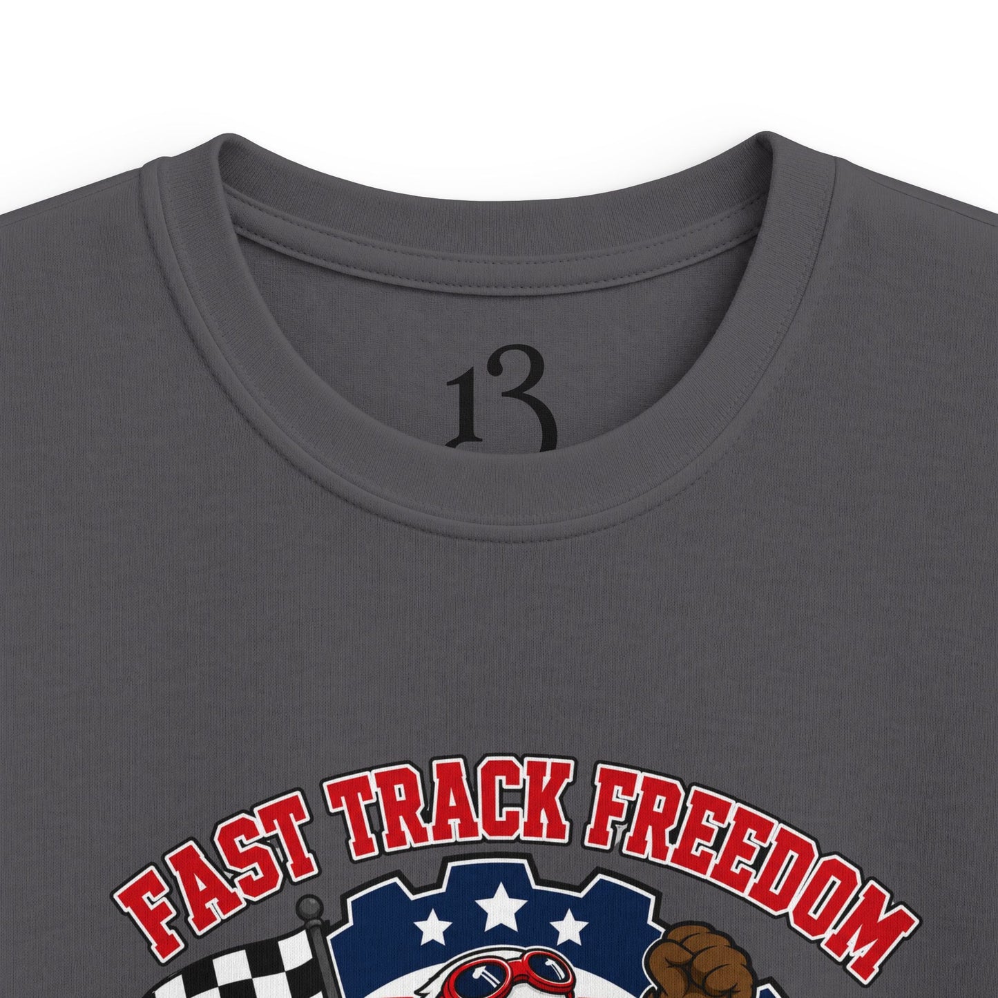 Kids Racing Tee - 'Fast Track Freedom' USA Racing Champion Graphic