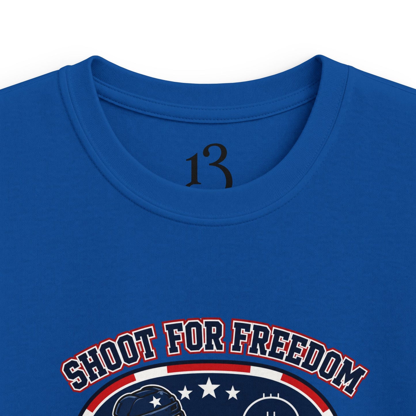Kids Hockey Tee — "Shoot for Freedom" USA Hockey Crew Youth Shirt
