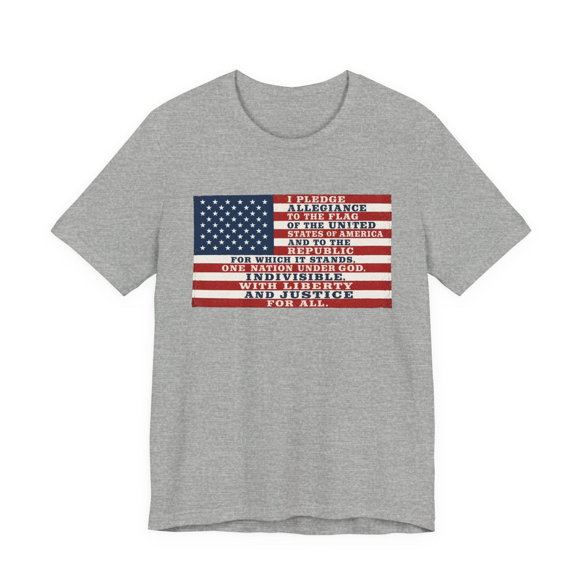 Pledge of Allegiance Flag T-Shirt — American Flag Text Tee
