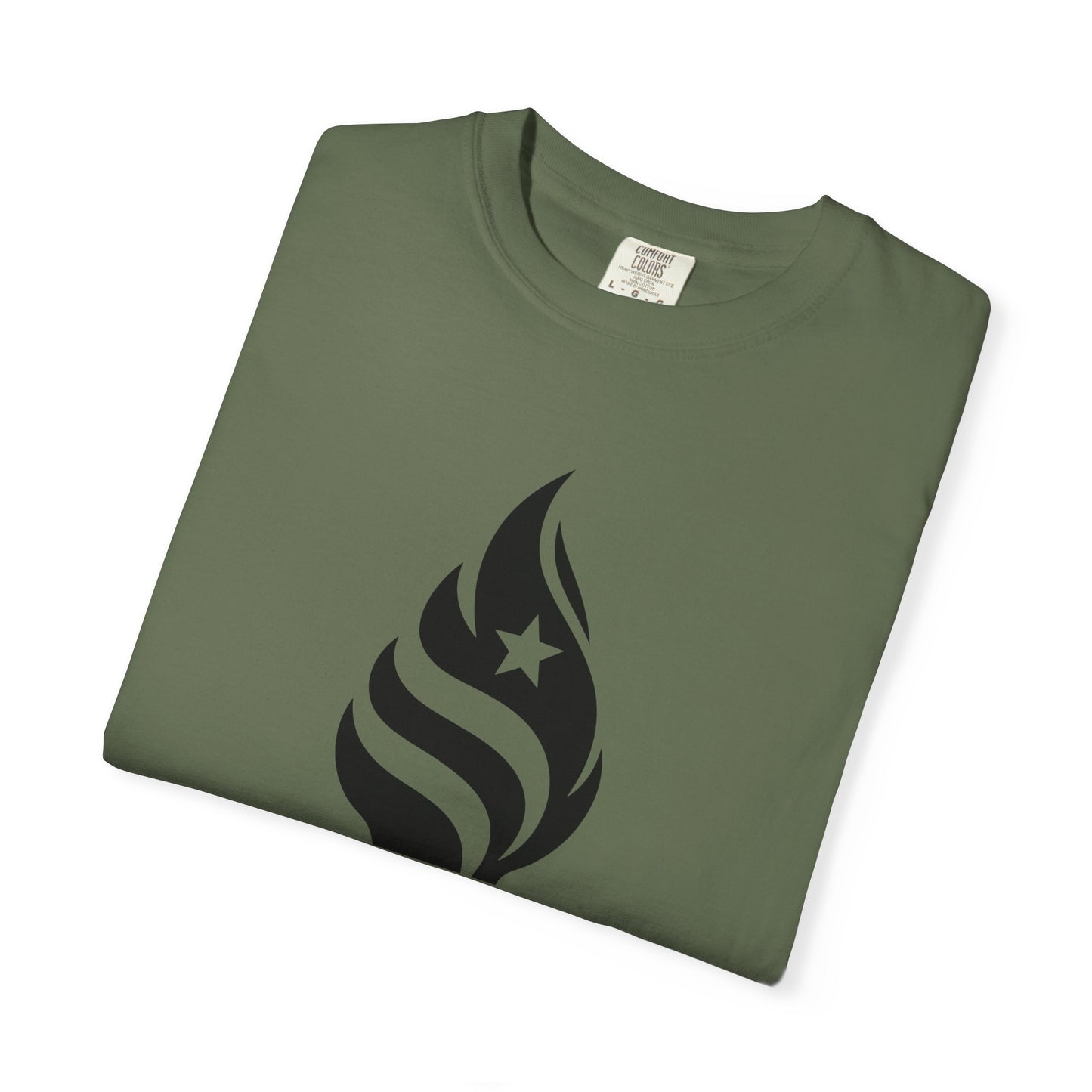 Liberty Torch T-Shirt — Patriotic Flame Tee with Star Emblem