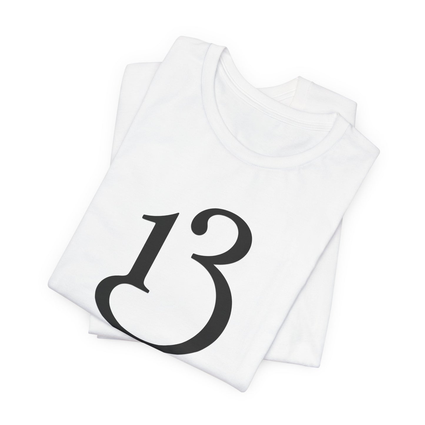 Lucky 13 Minimalist Number Tee — Simple Black '13' Graphic T-Shirt