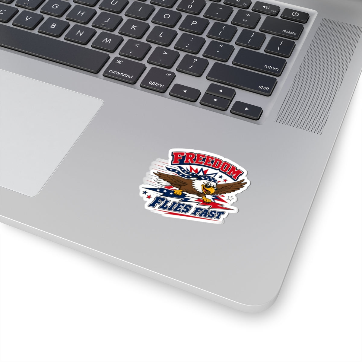 Freedom Flies Fast Eagle Sticker — Patriotic Kiss-Cut Decal