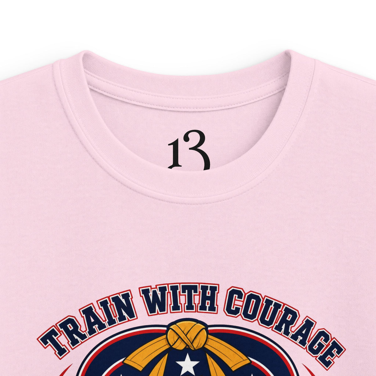 Kids Tee — "Train With Courage, Stand Strong And Free" Patriotic Martial Arts Penguin Design