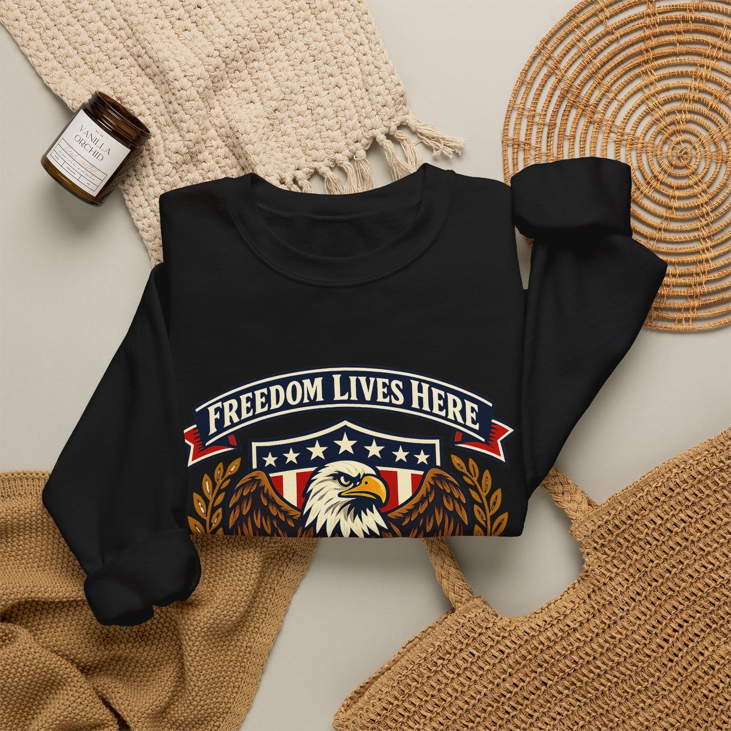 Freedom Lives Here Eagle Crewneck Sweatshirt