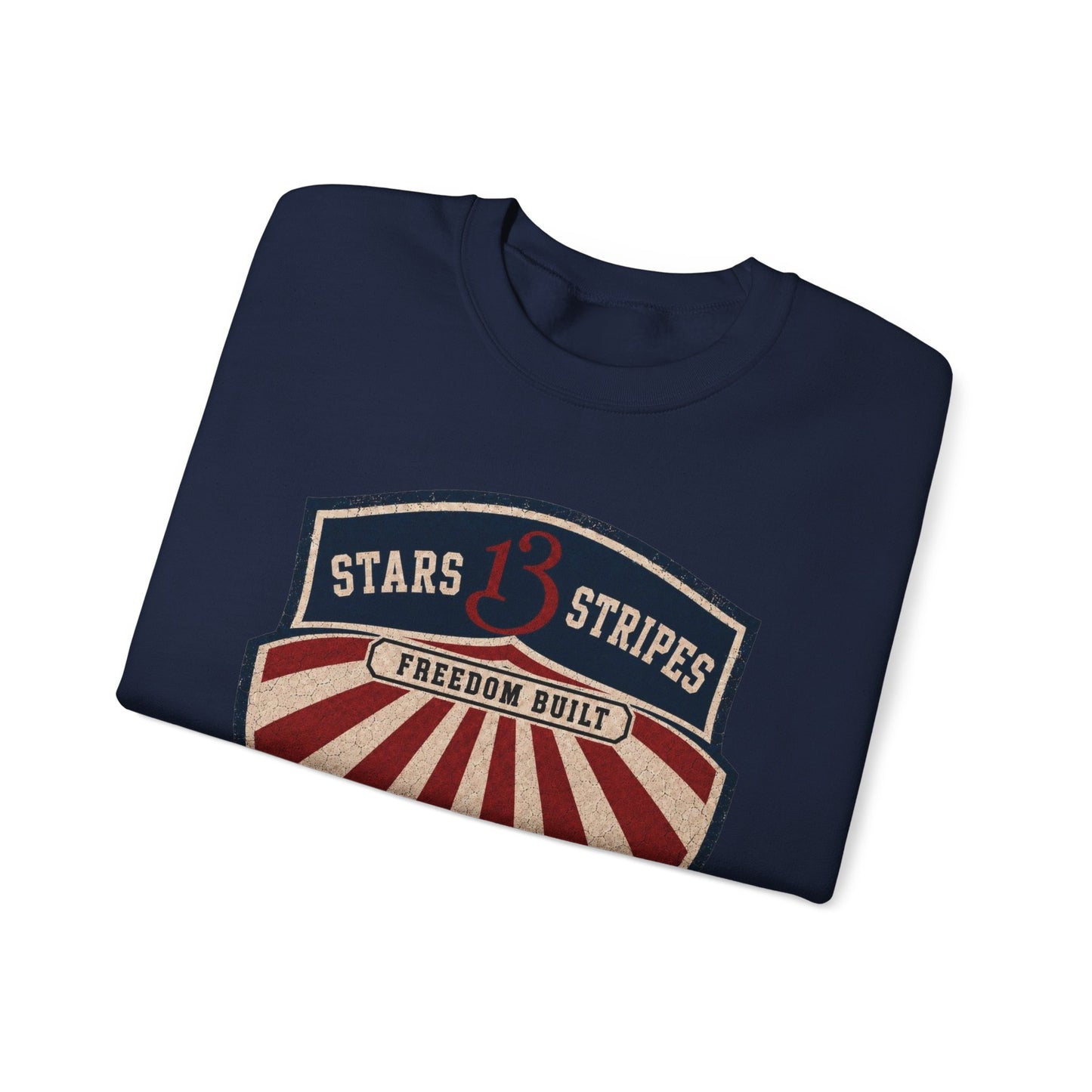 Crewneck Sweatshirt — Vintage 'Stars13stripeS' Patriot Shield